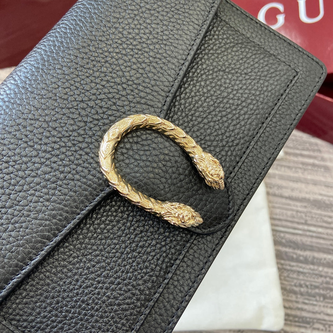 GG Dionysus Chain bag 20cm Black Grained Leather 339611