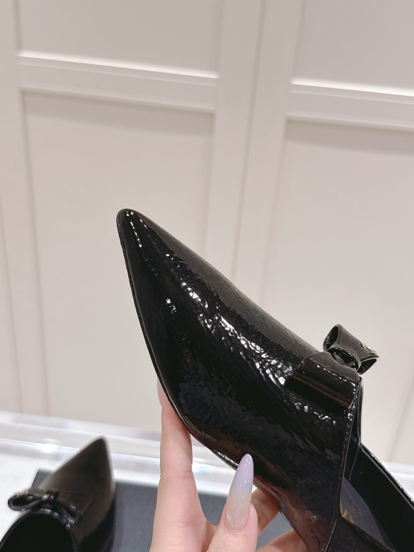 CC 25 Half-Mule Loafers Black Patent Leather 355669