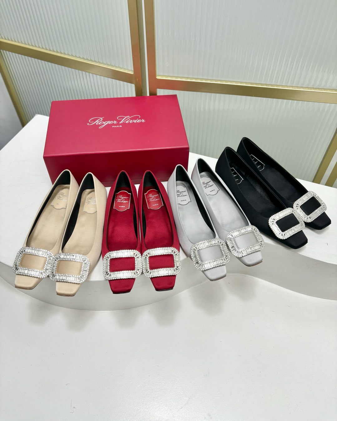 Belle Viv Satin Diamond Buckle Silk Fabric 188938