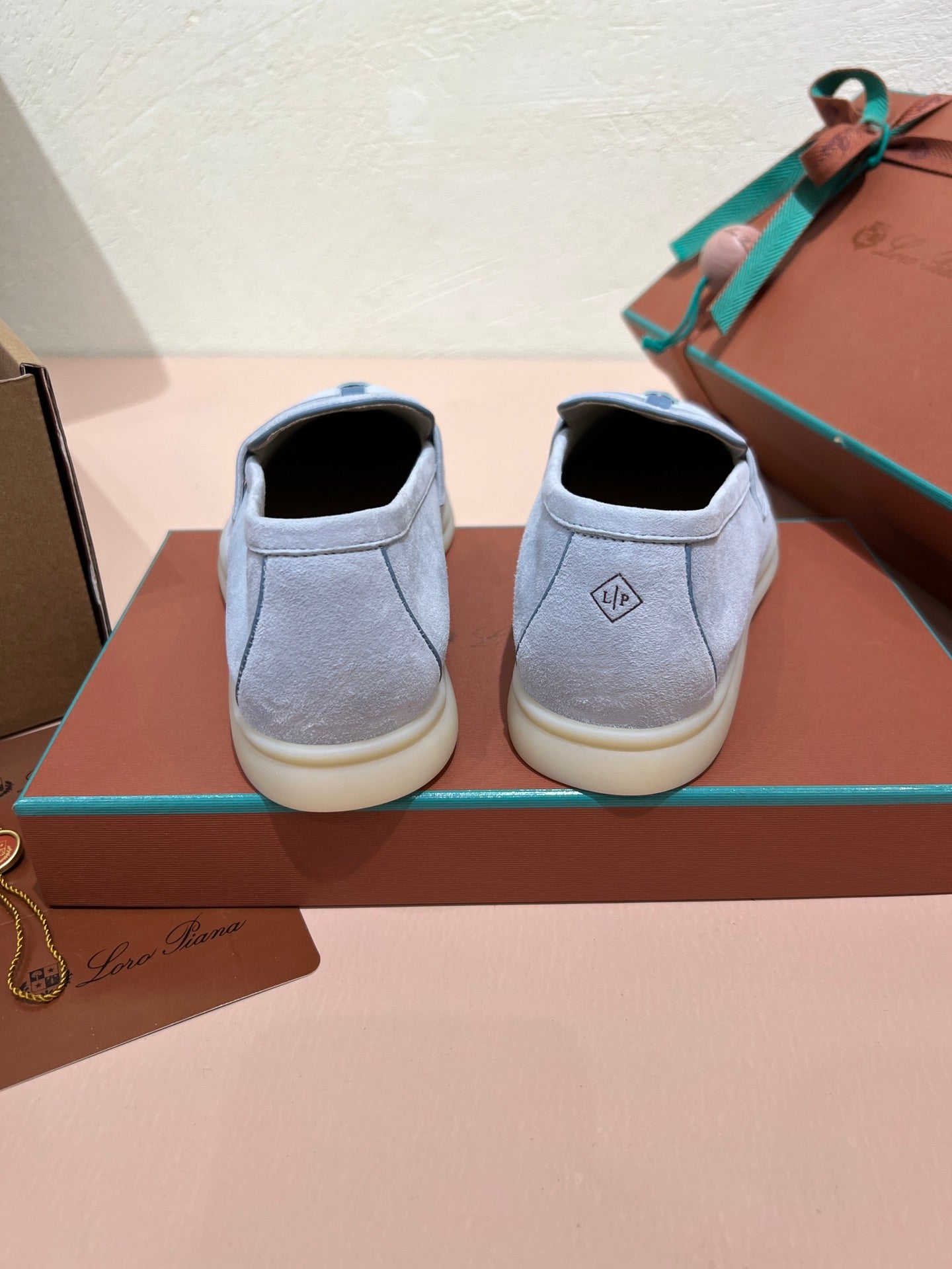 lp summer charm walk loafer aqua blue suede