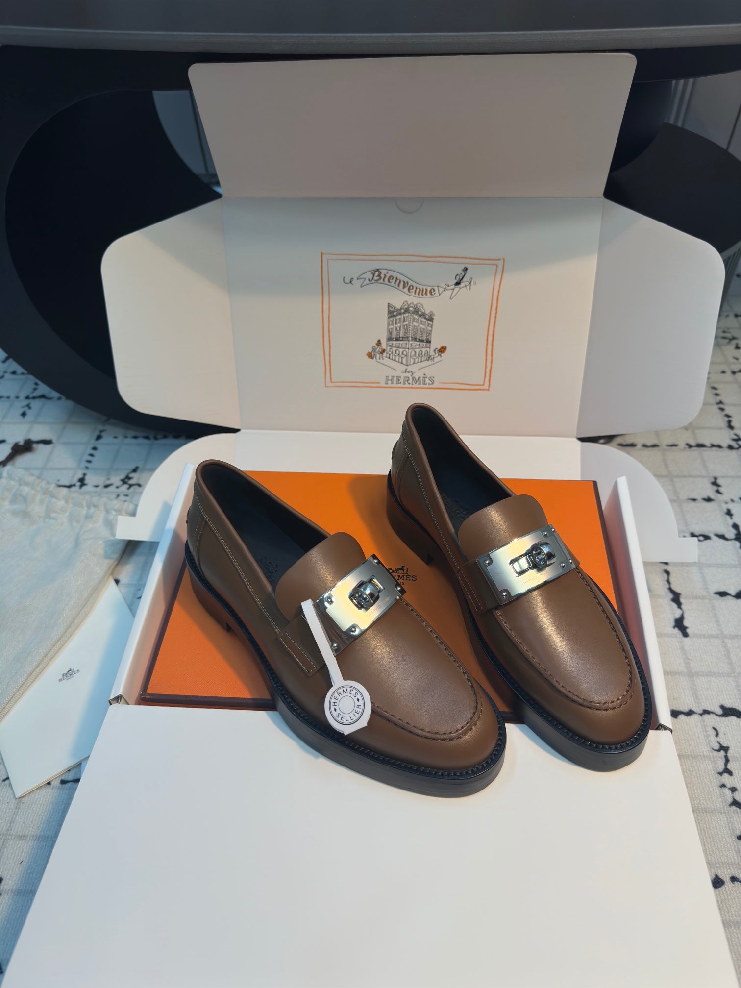 HM Hot Loafer 30mm Brown Coffee Cowhide  970665