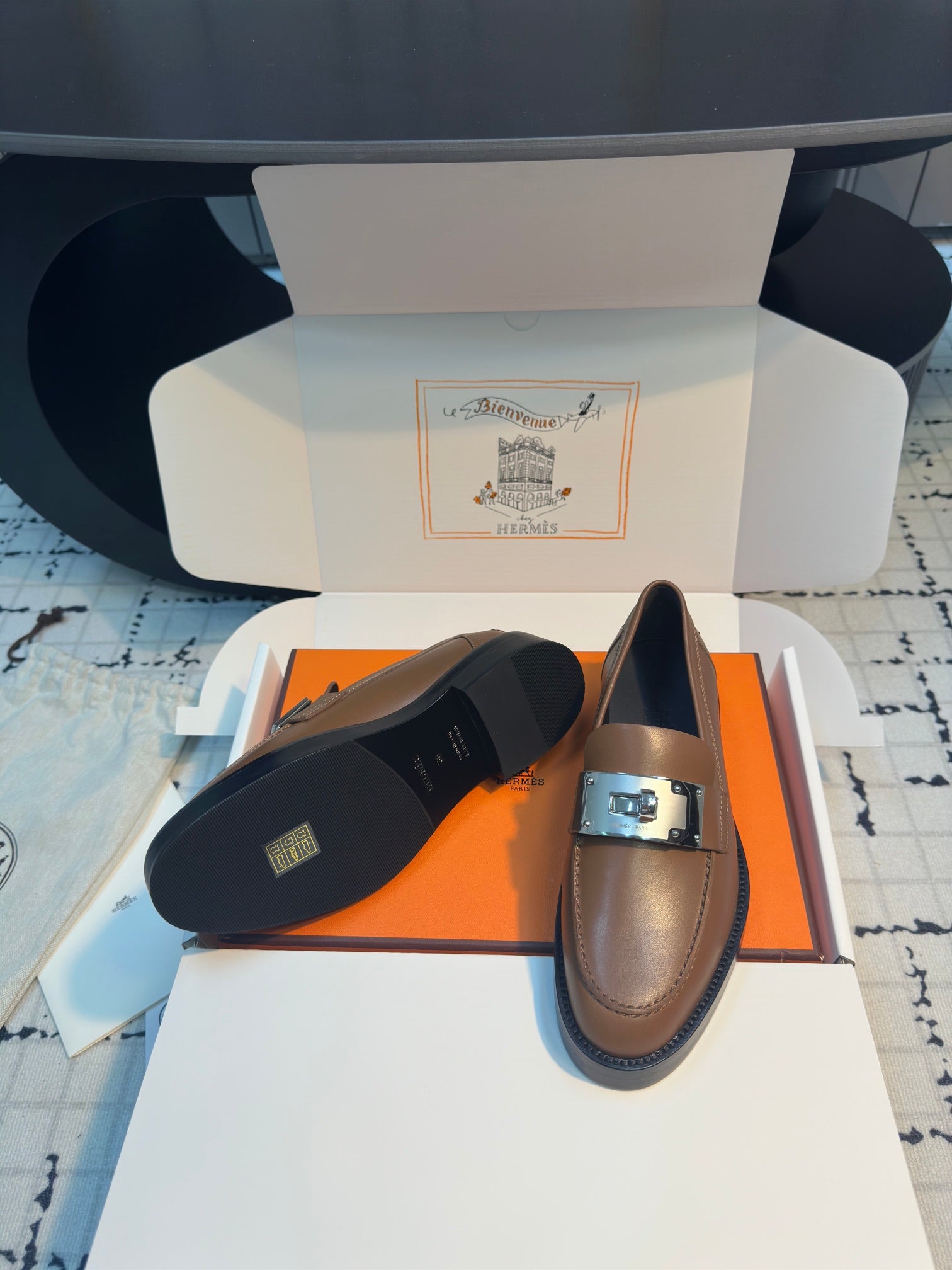 HM Hot Loafer 30mm Brown Coffee Cowhide  970665