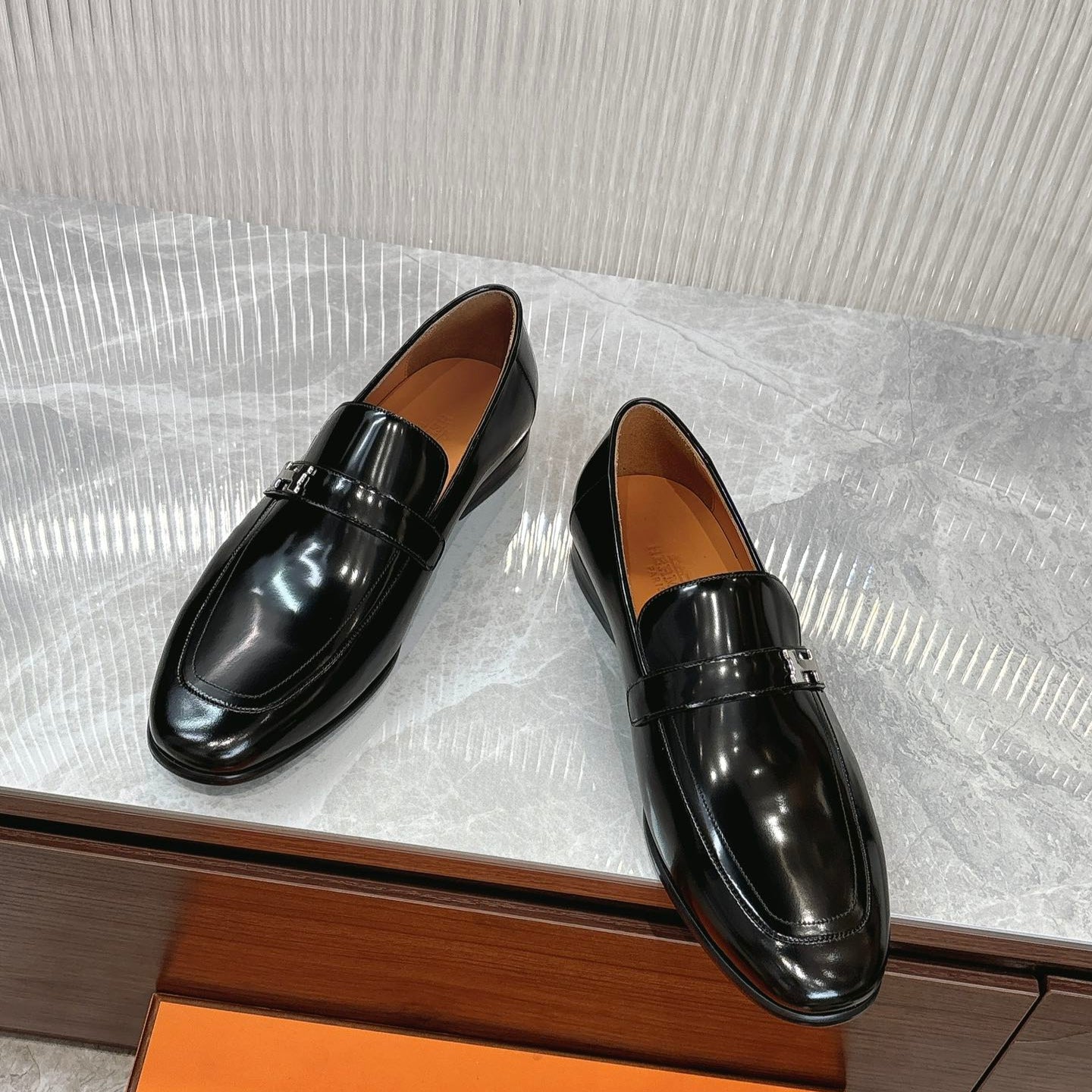 HM Men's Loafer Black Patent Leather 524036