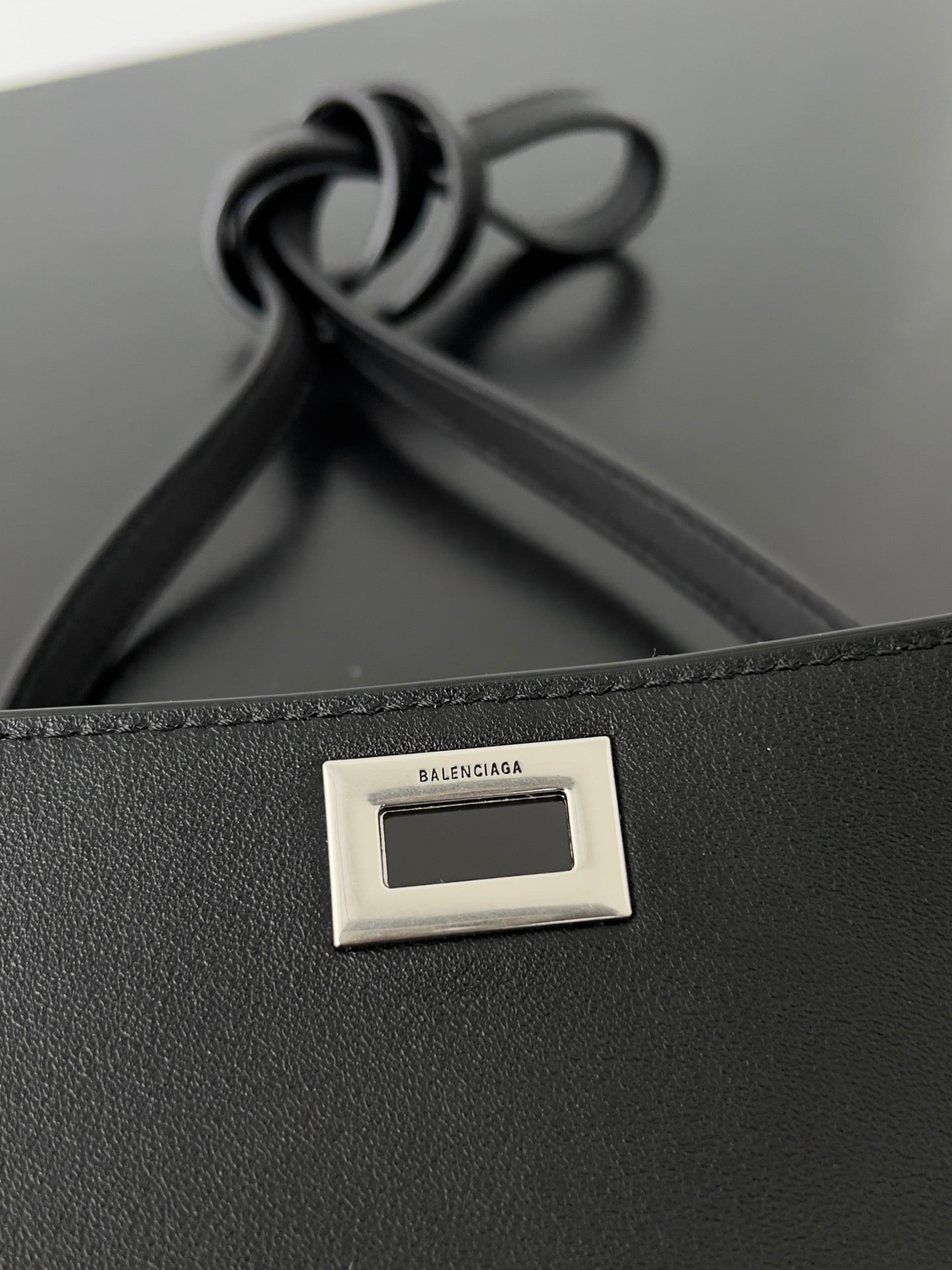 BEL AIR CLUTCH 27 IN BLACK NAPPA LAMBSKIN SILVER HARDWARE