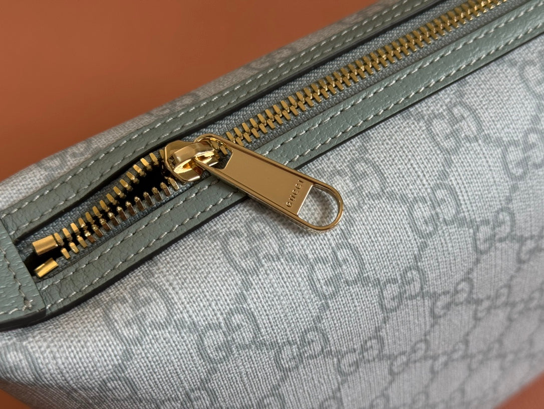 Gucci Ophidia 20cm Bag Blue Gray Canvas 239921