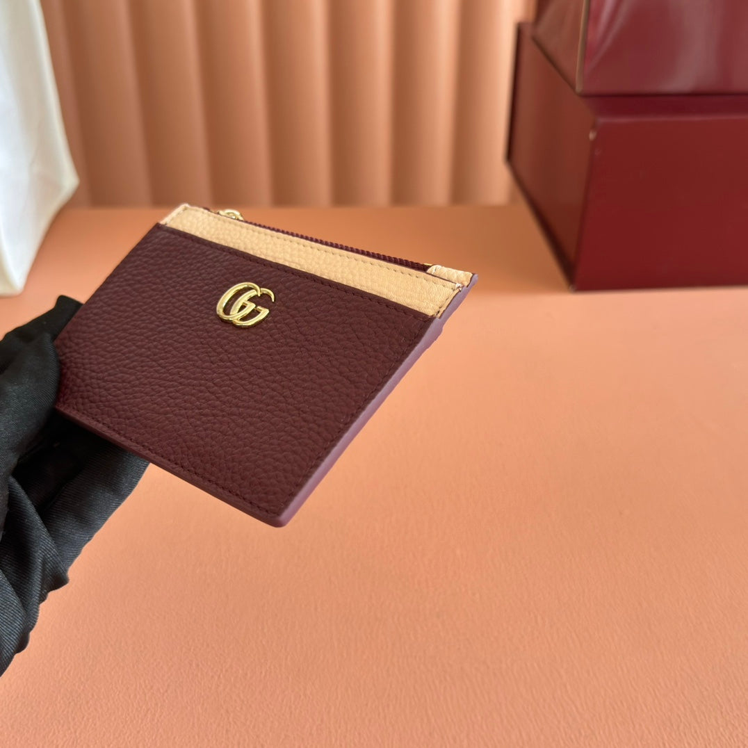 GG Marmont Zip Key Pouch  Rosso Ancora Red Leather 255159