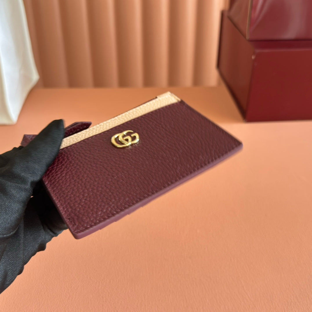 GG Marmont Zip Key Pouch  Rosso Ancora Red Leather 255159