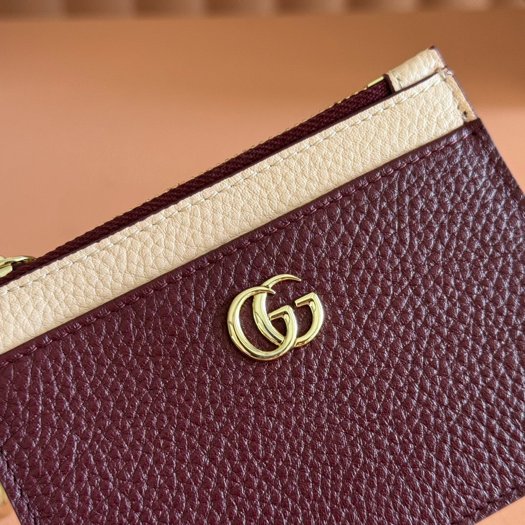 GG Marmont Zip Key Pouch  Rosso Ancora Red Leather 255159