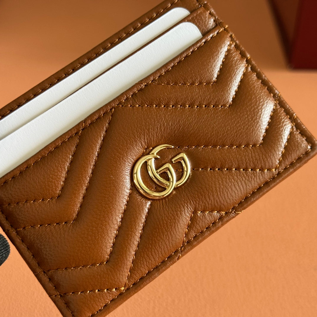 Gucci Marmont Card Wallet Brown  Calfskin 254957