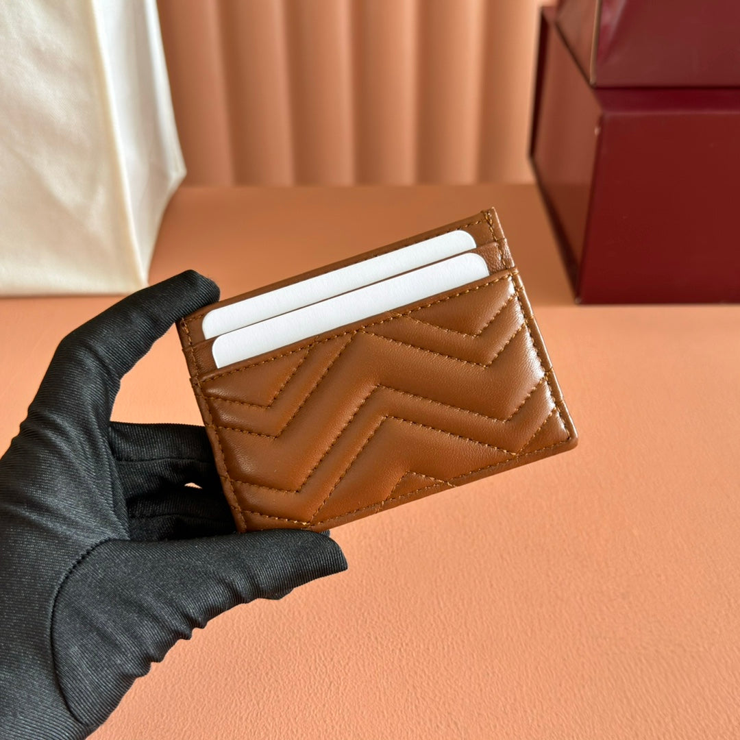 Gucci Marmont Card Wallet Brown  Calfskin 254957
