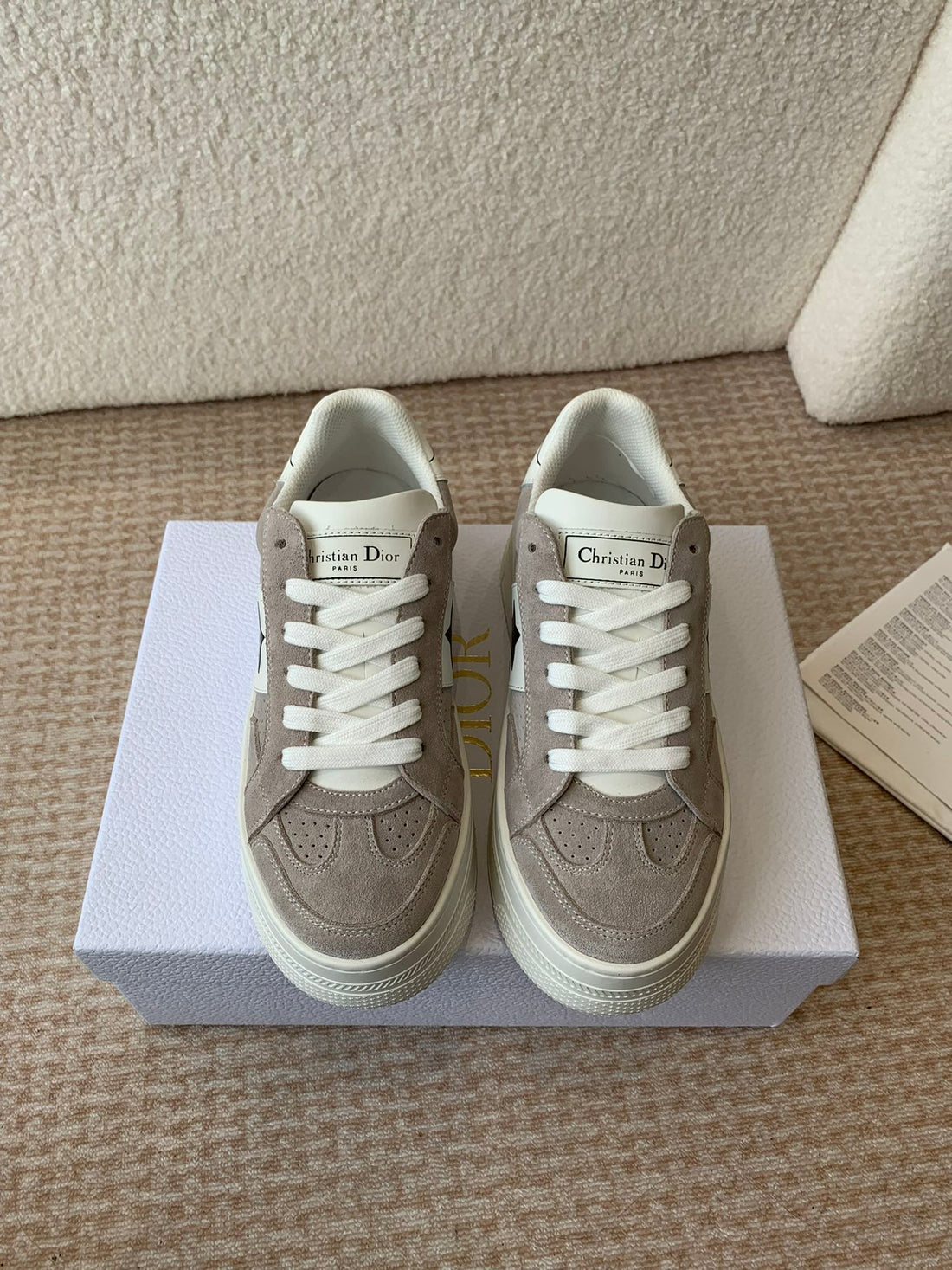 CD Star Platform Sneaker In Light Brown Grey Suede 998720