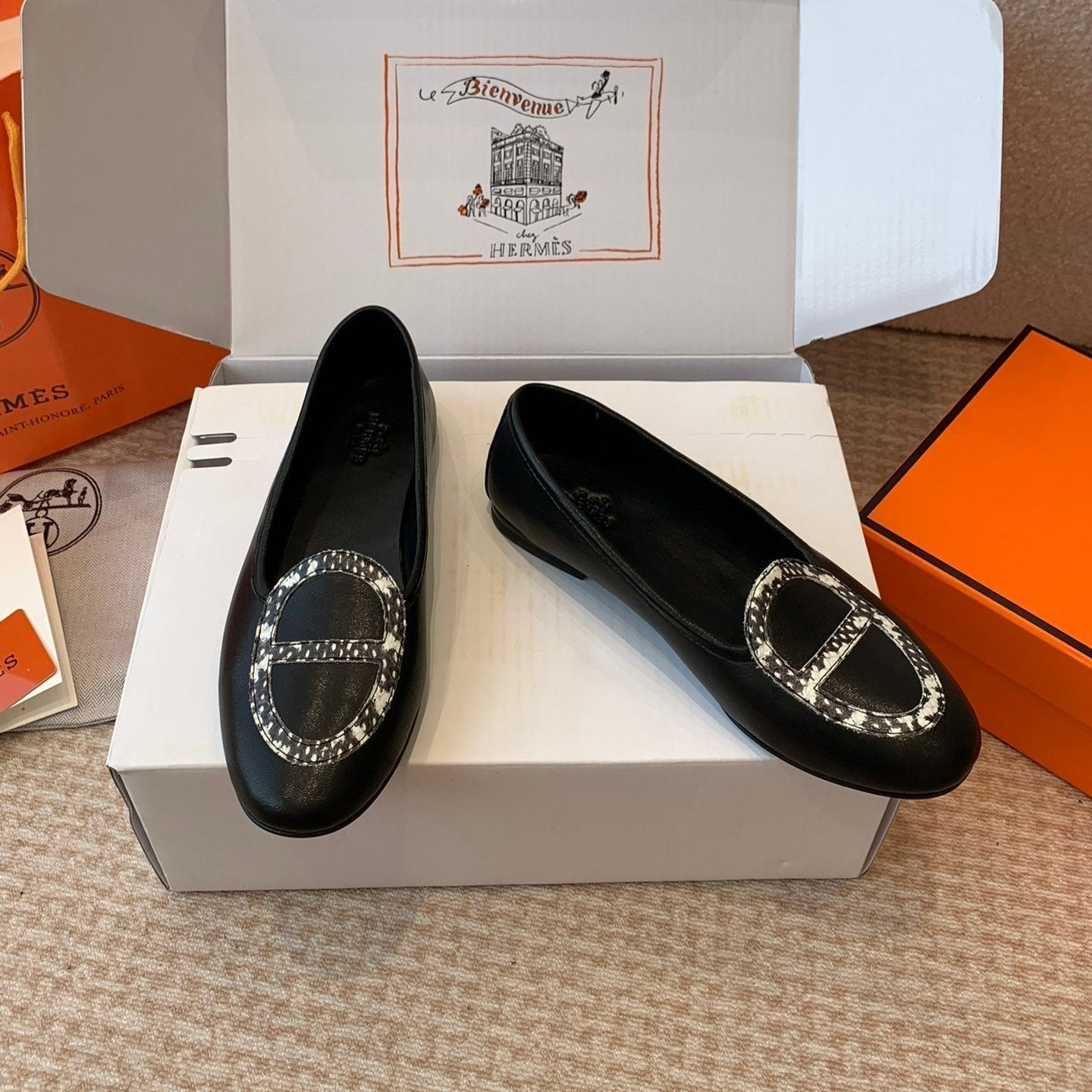 HM Ballet Flat In Black Lambskin 997869