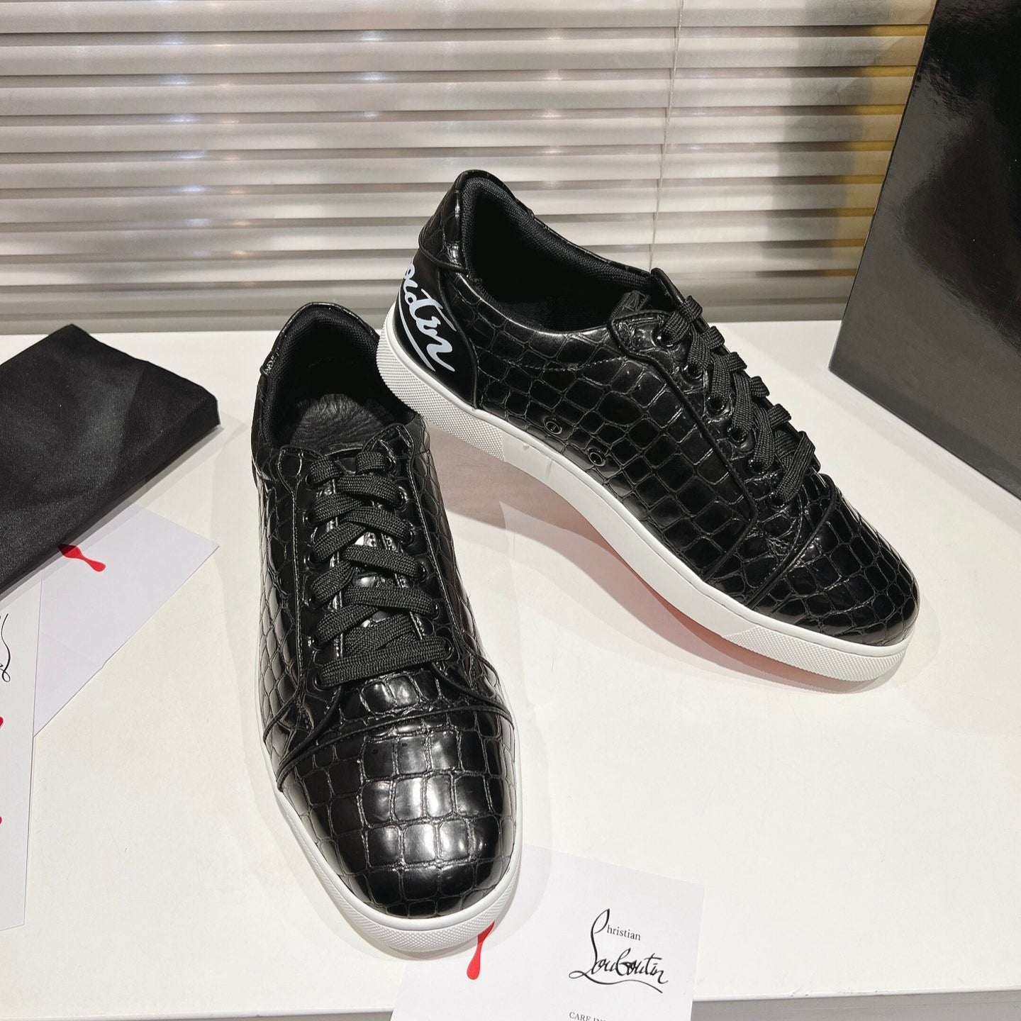 CL Rantulow Orlato Sneakers with logo Black Alligator embossed calf leather 242412