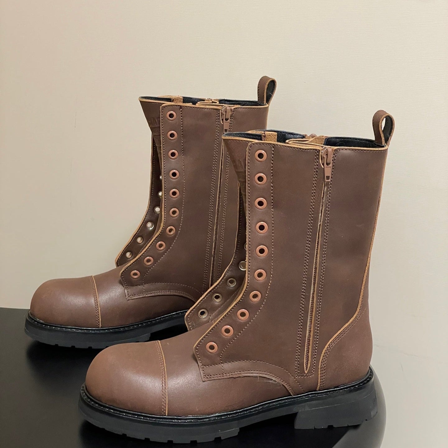 Balenciaga 25ss short boots brown sheepskin 469072