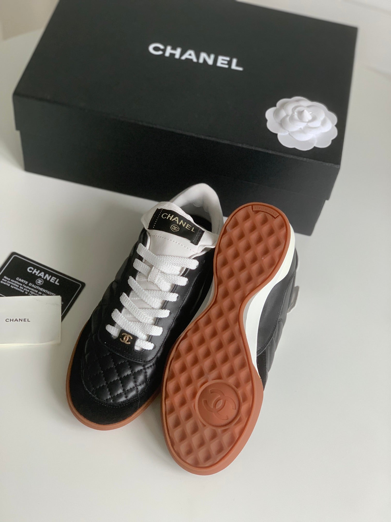 CC Sneaker In Black Lambskin Quilted 143546
