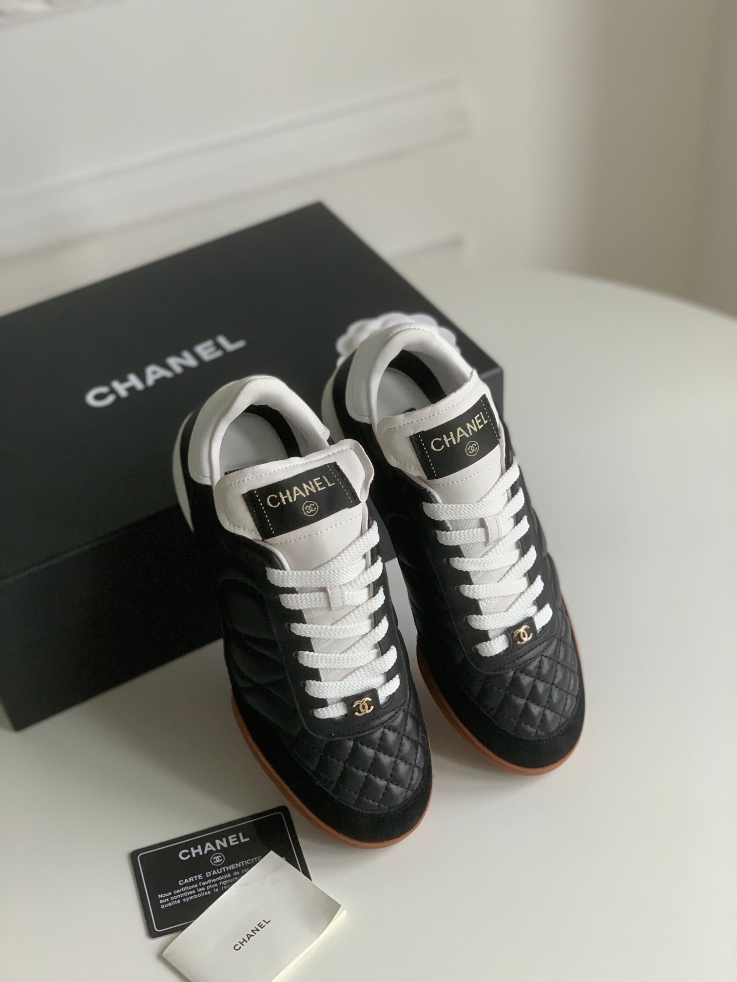CC Sneaker In Black Lambskin Quilted 143546