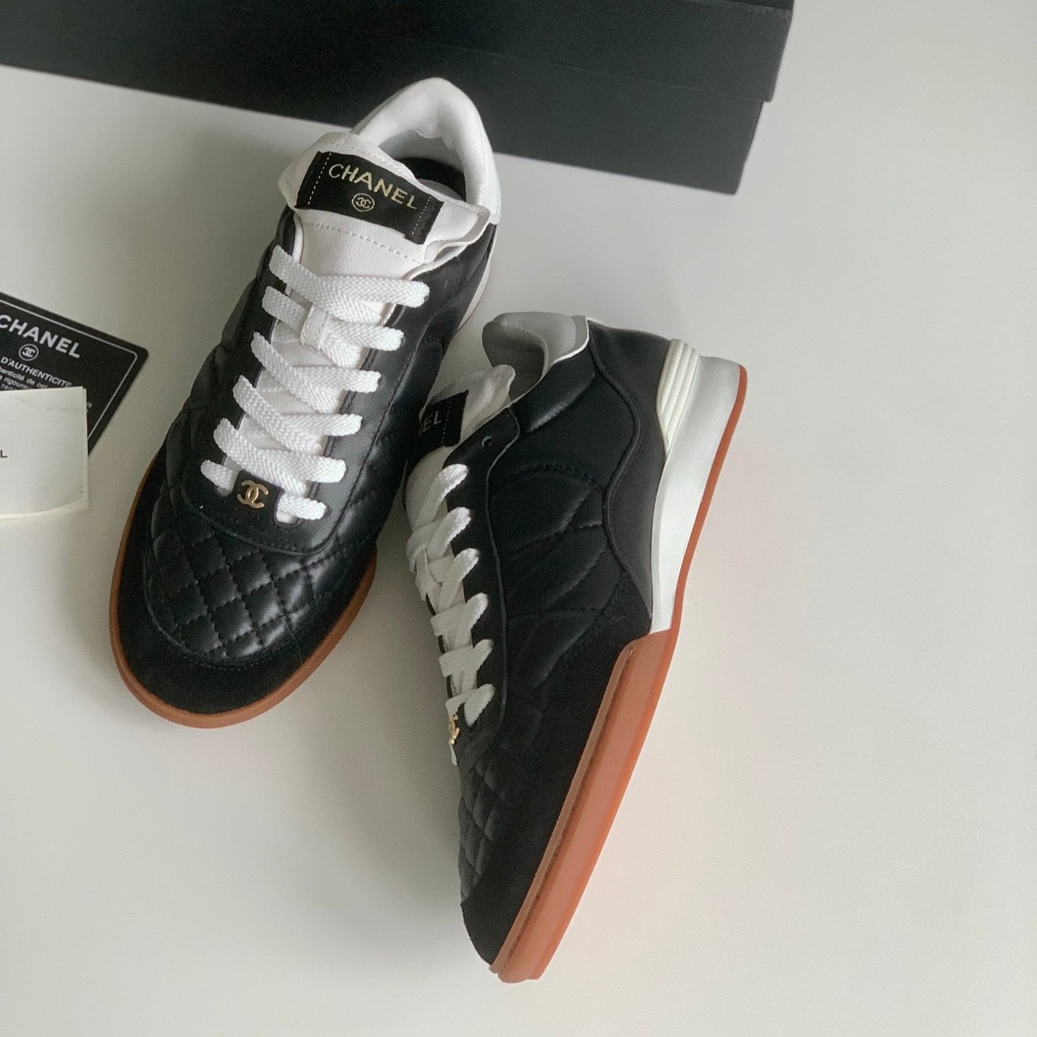 CC Sneaker In Black Lambskin Quilted 143546