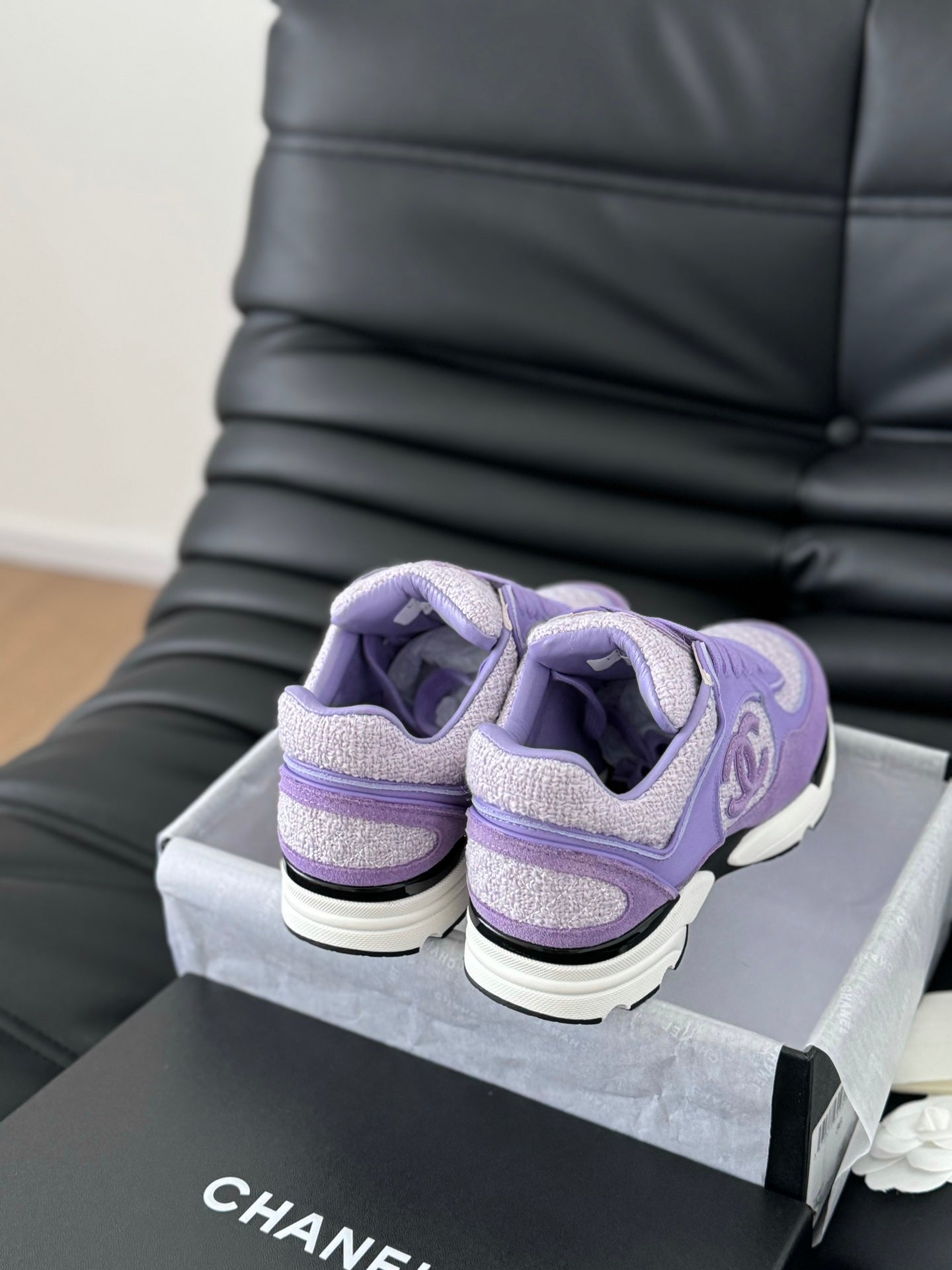 cc sneaker violet tweed purple suede