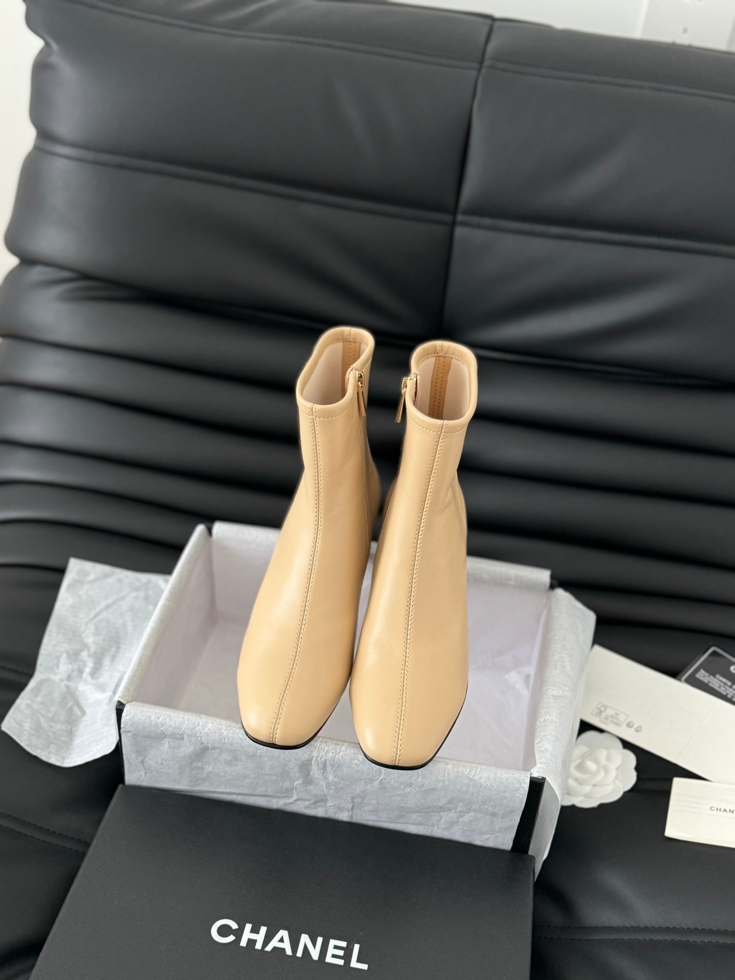CC Ankle Boot Beige Calfskin