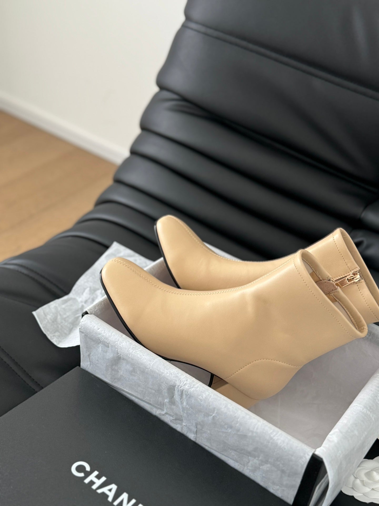 CC Ankle Boot Beige Calfskin
