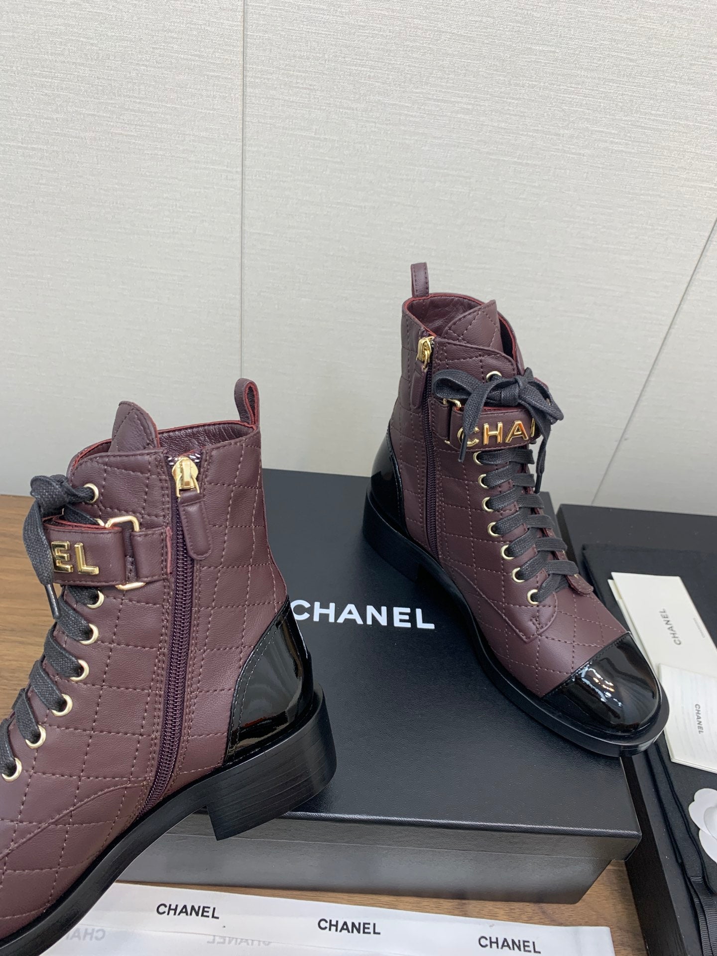 CC Short Boots Red Brown Cowhide