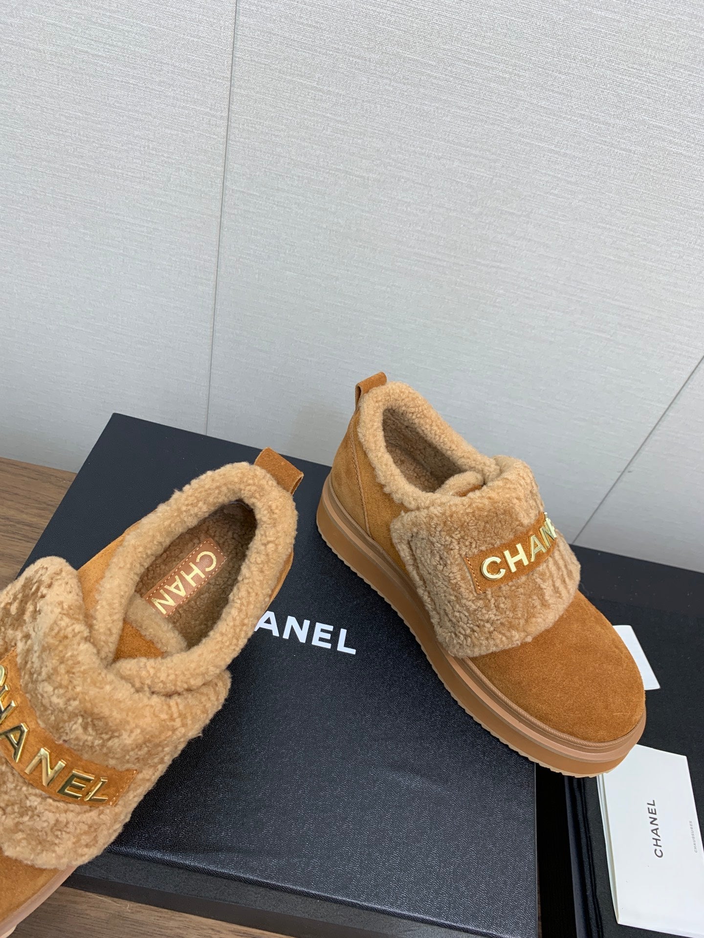 CC Ankle Boots Brown Yellow Suede Wool
