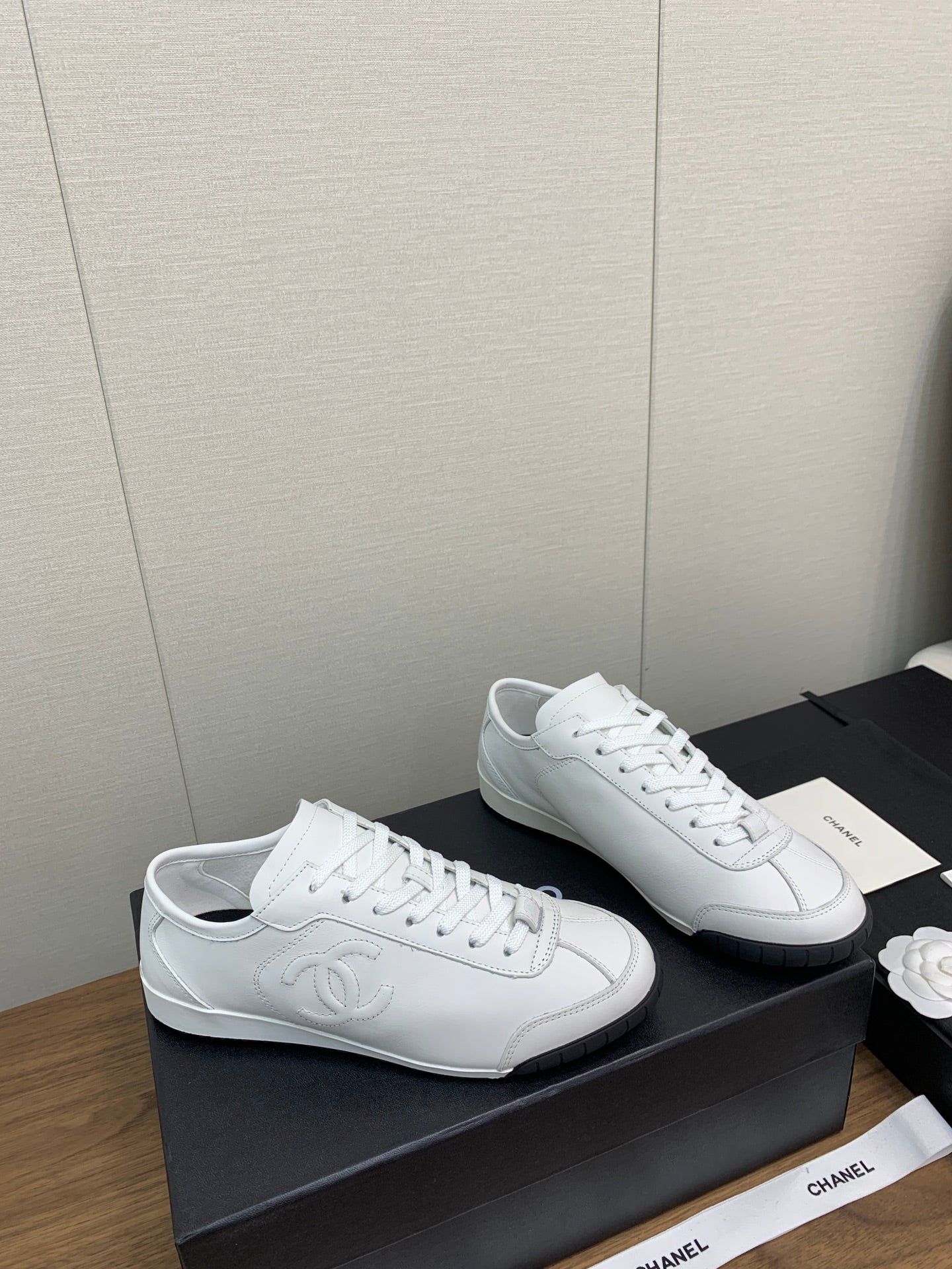 CC Sneaker 15mm White Lambskin