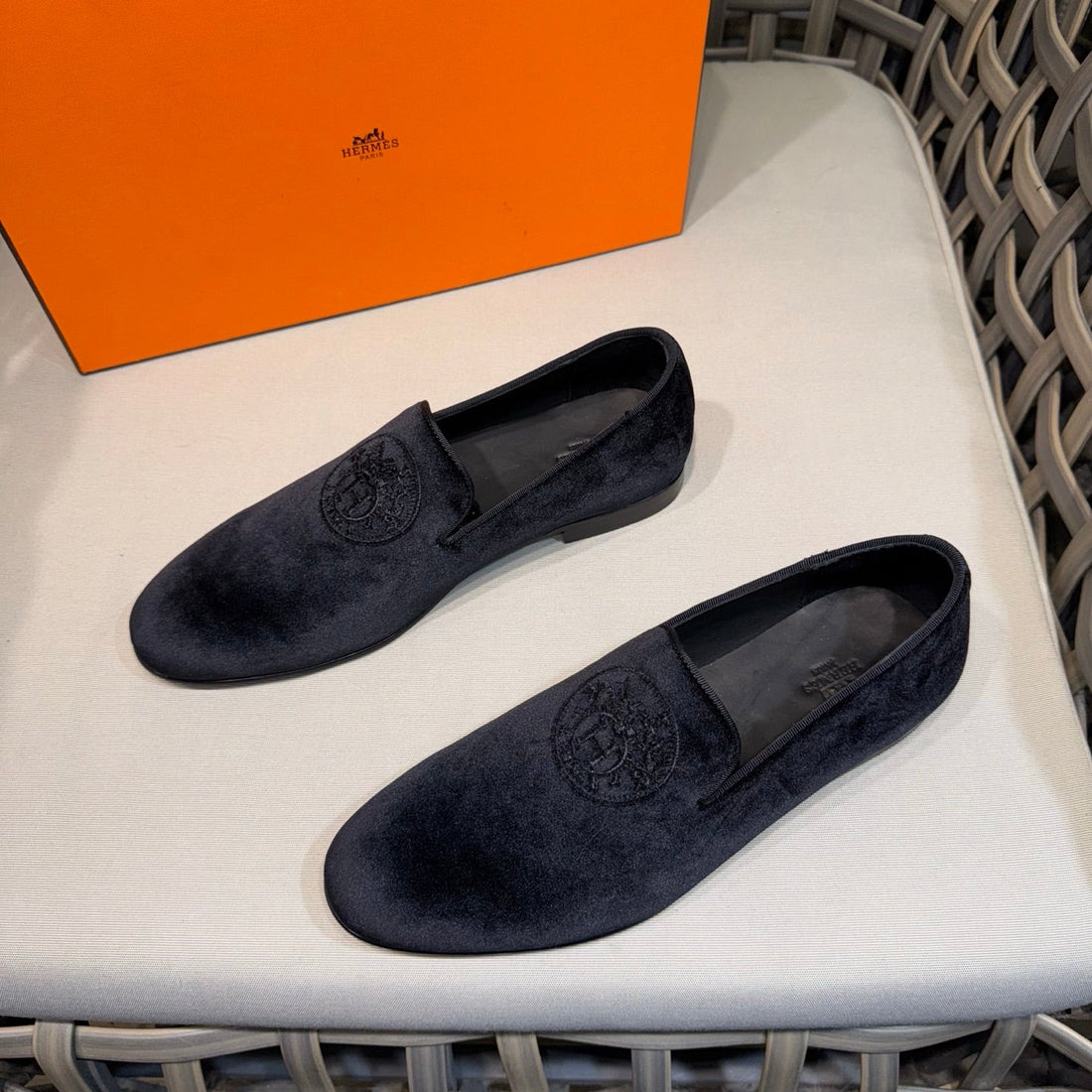 HM Men's Kateo Loafers Black Velvet 675409