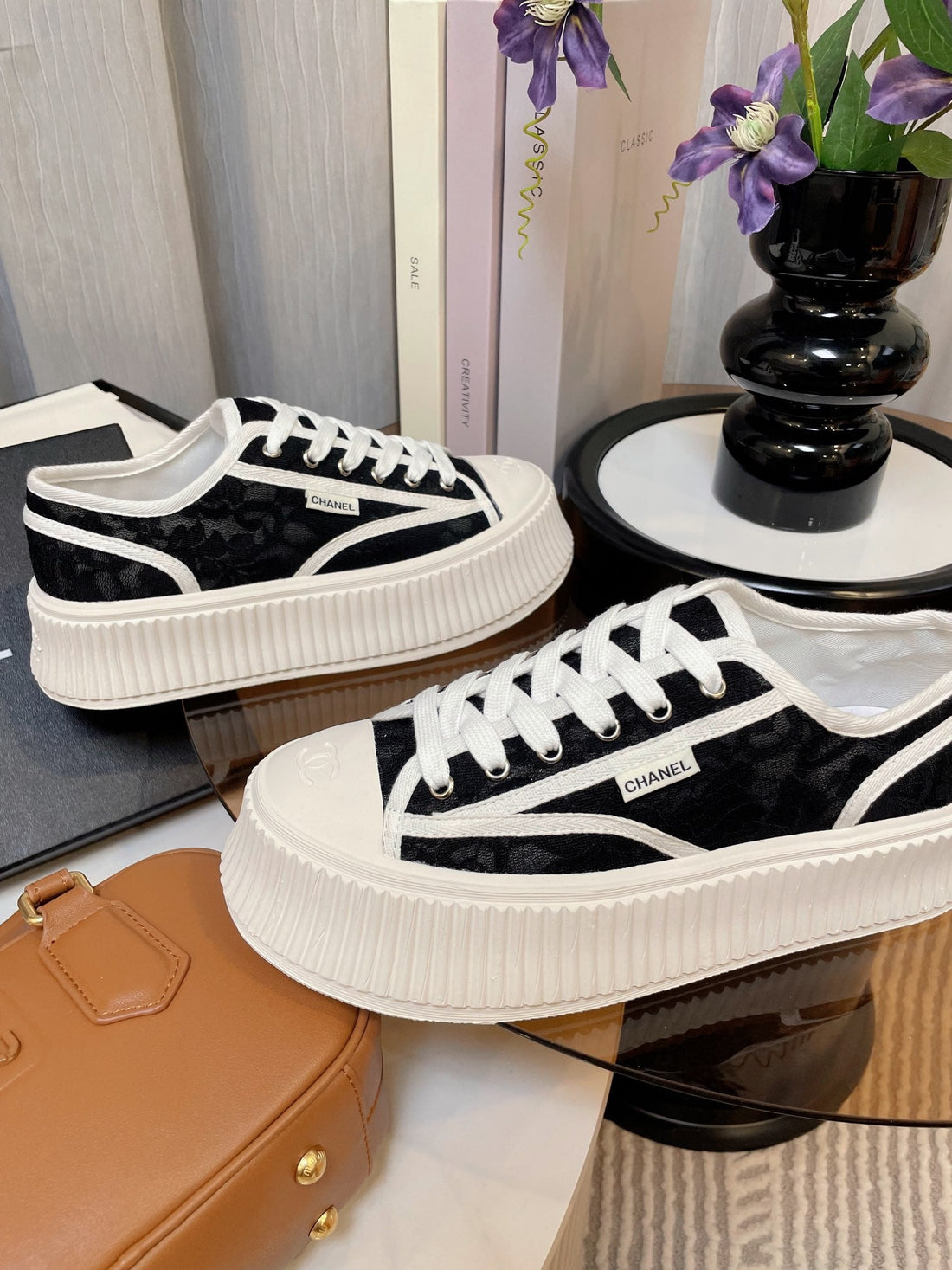 cc sneaker 40 black lace