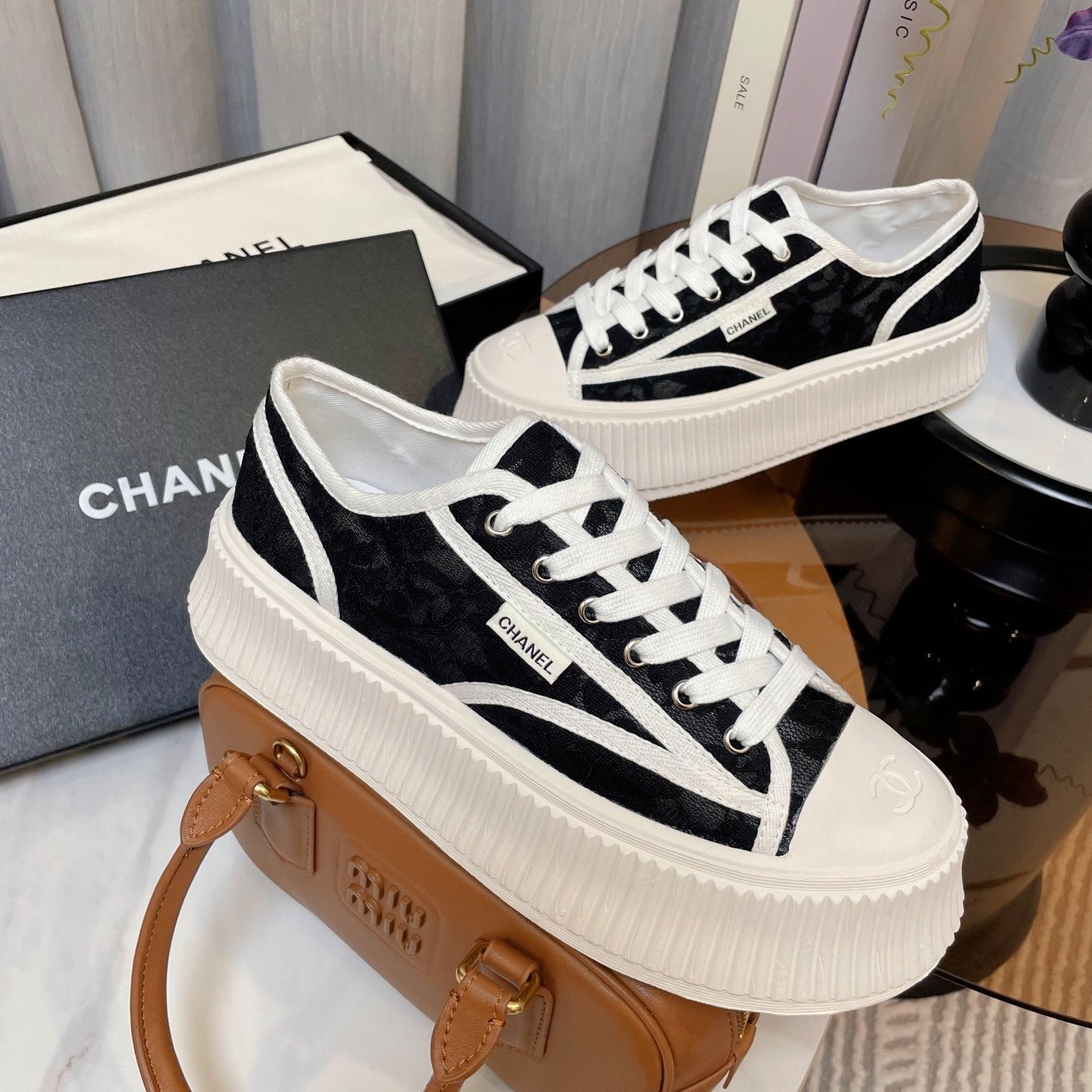 cc sneaker 40 black lace