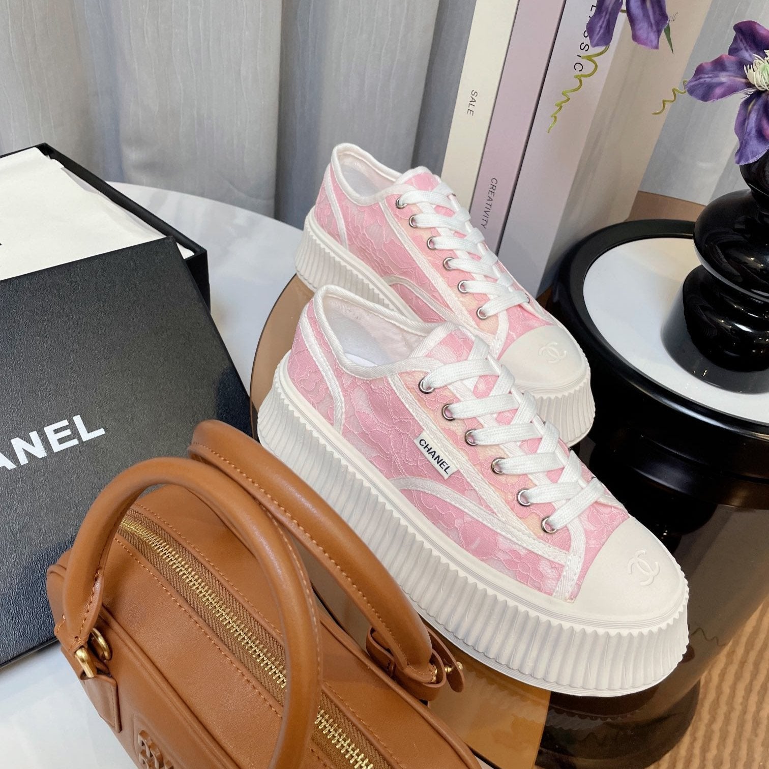 cc sneaker 40 pink lace