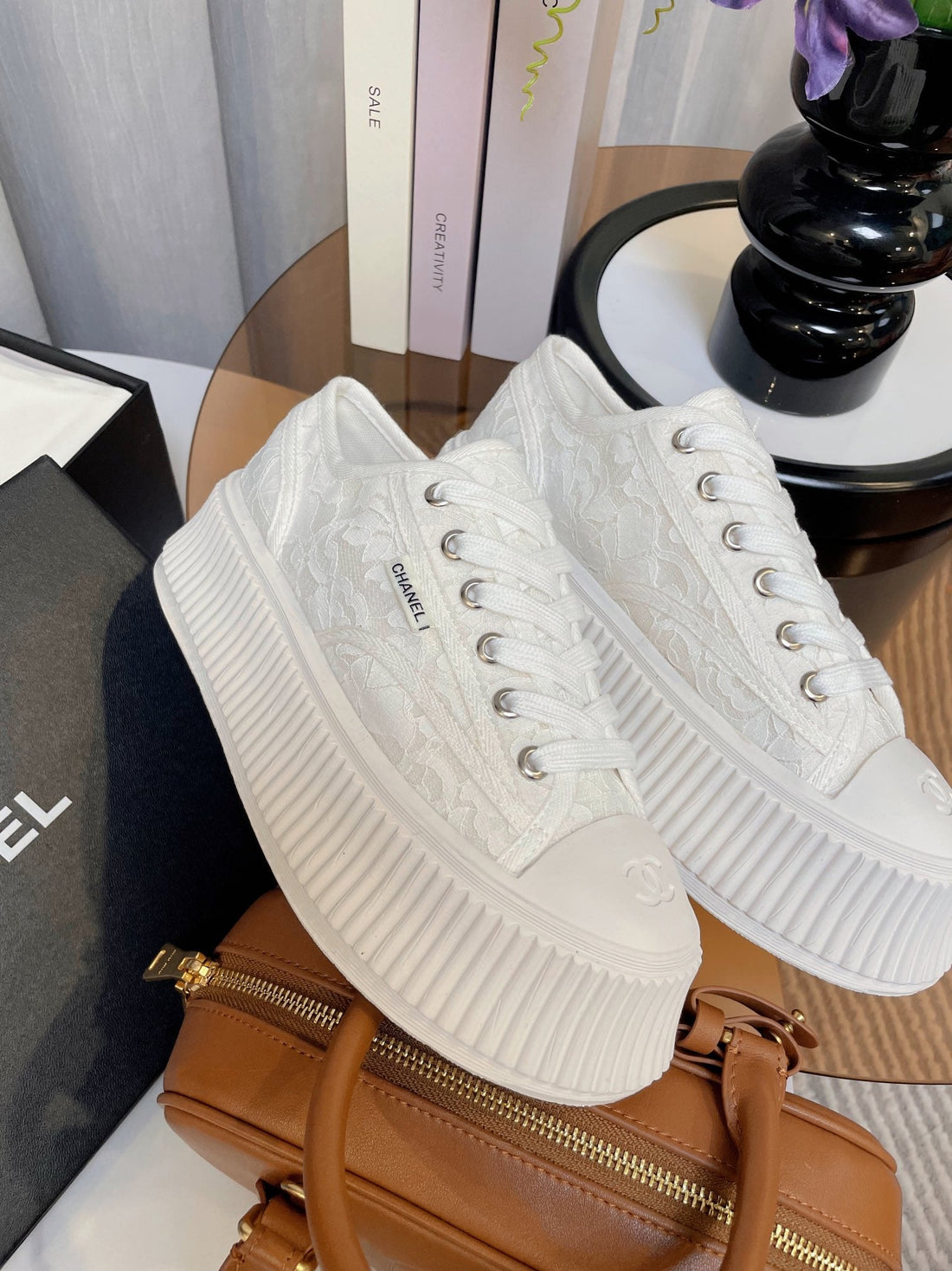 cc sneaker 40 white lace