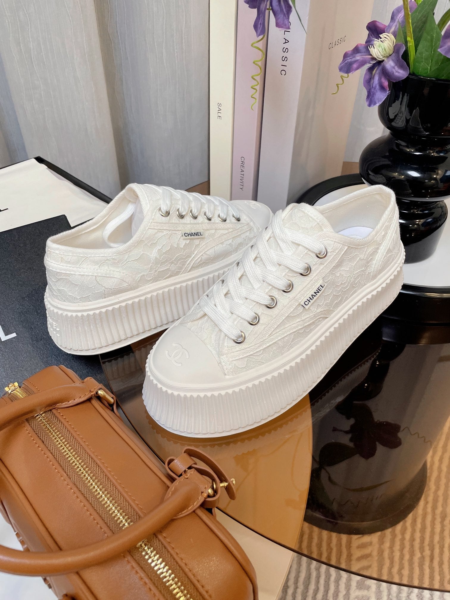 cc sneaker 40 white lace