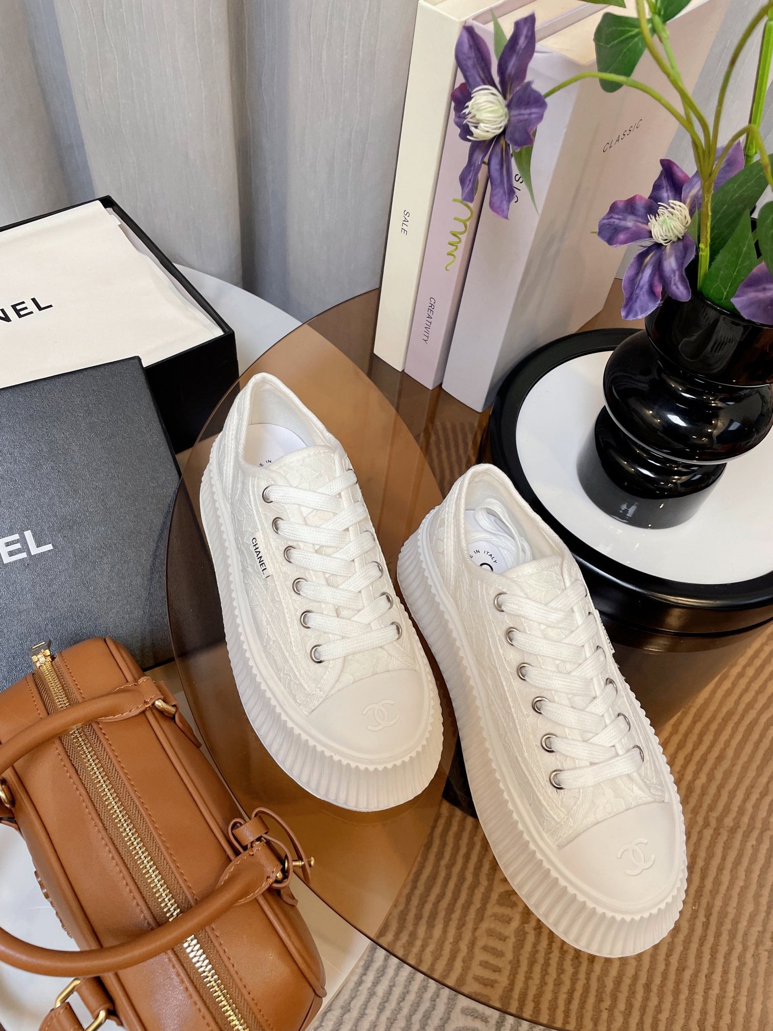 cc sneaker 40 white lace