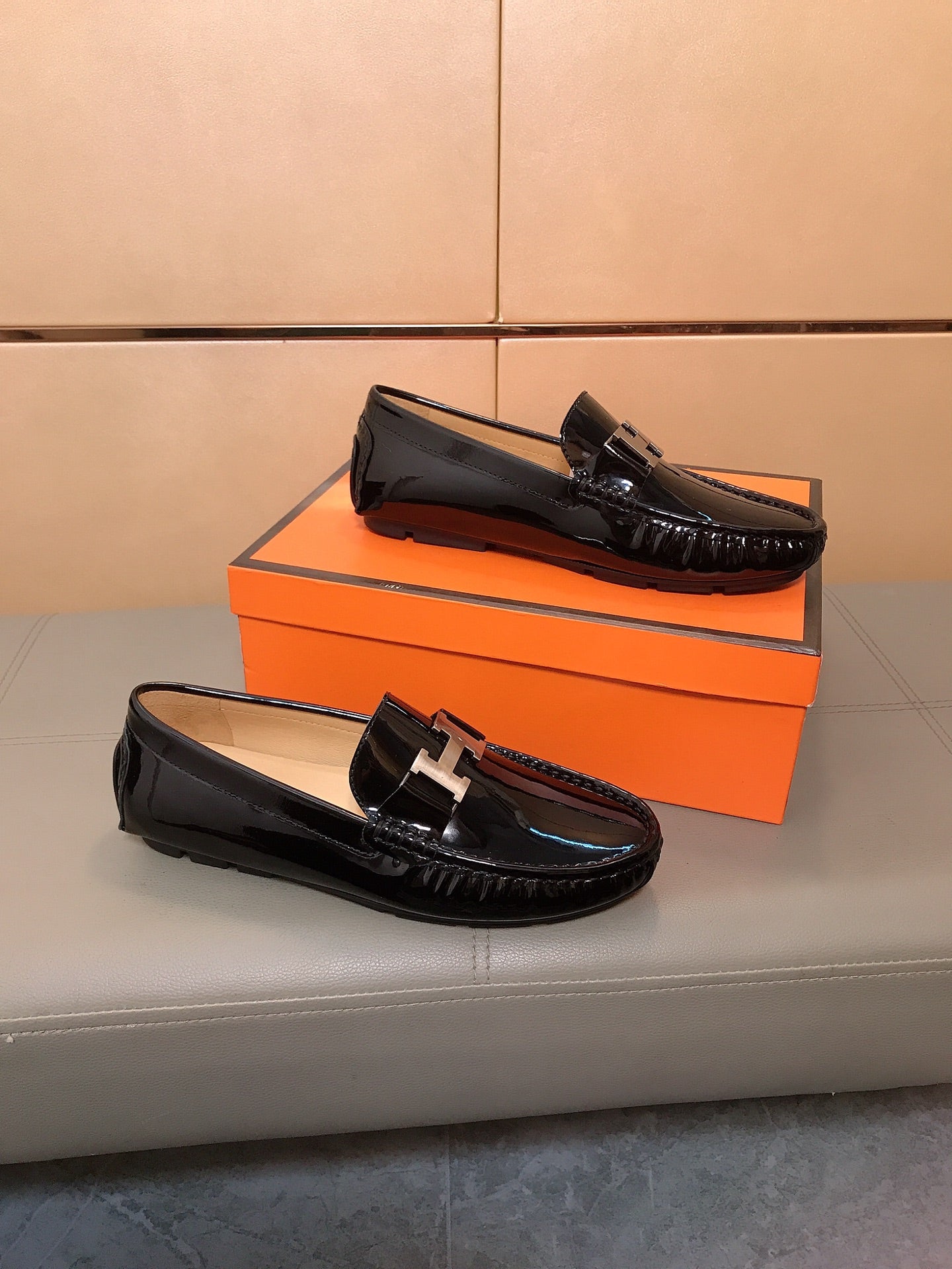 HM Men's Loafer Black Patent Leather 523209