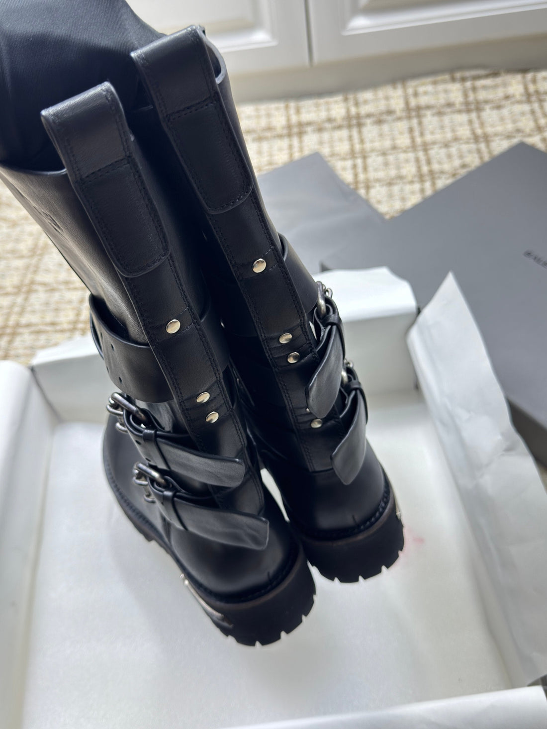 Balenciaga 25s Venom high boots black cowhide 467453