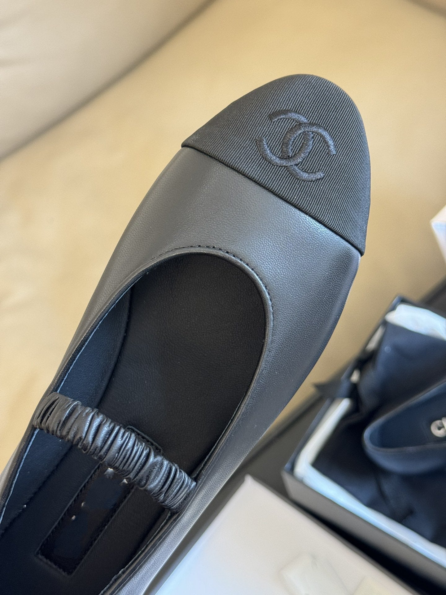 mary janes black lambskin grosgrain cc logo