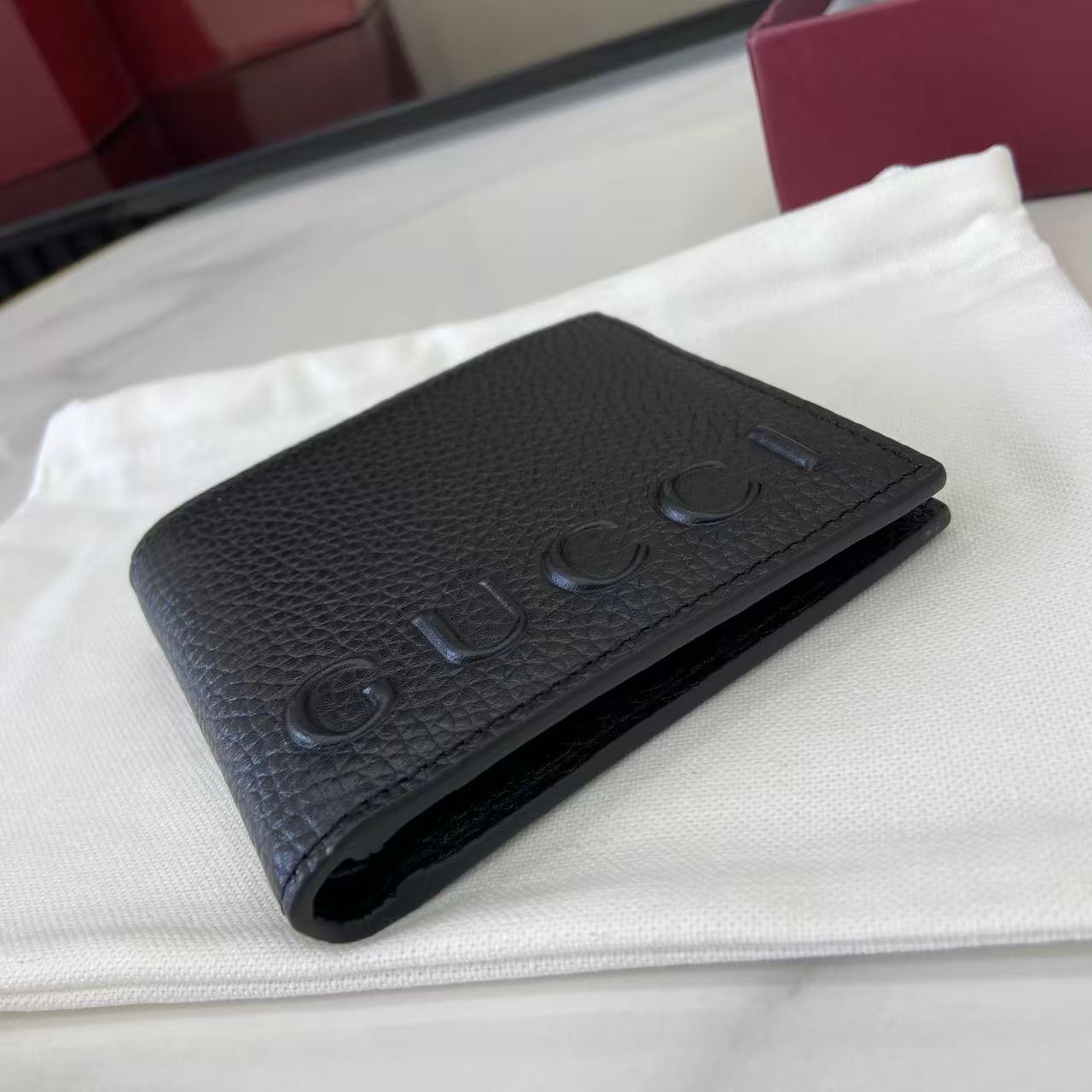 Gucci 25 Wallet 11cm Black Grained Cowhide 290506