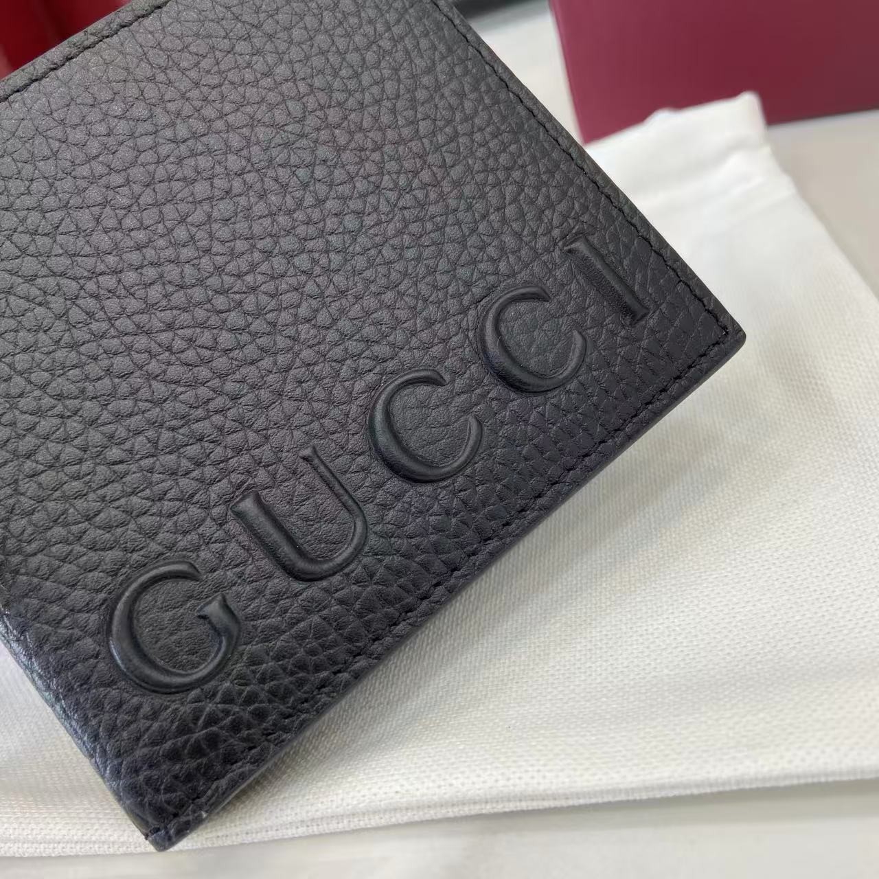 Gucci 25 Wallet 11cm Black Grained Cowhide 290506