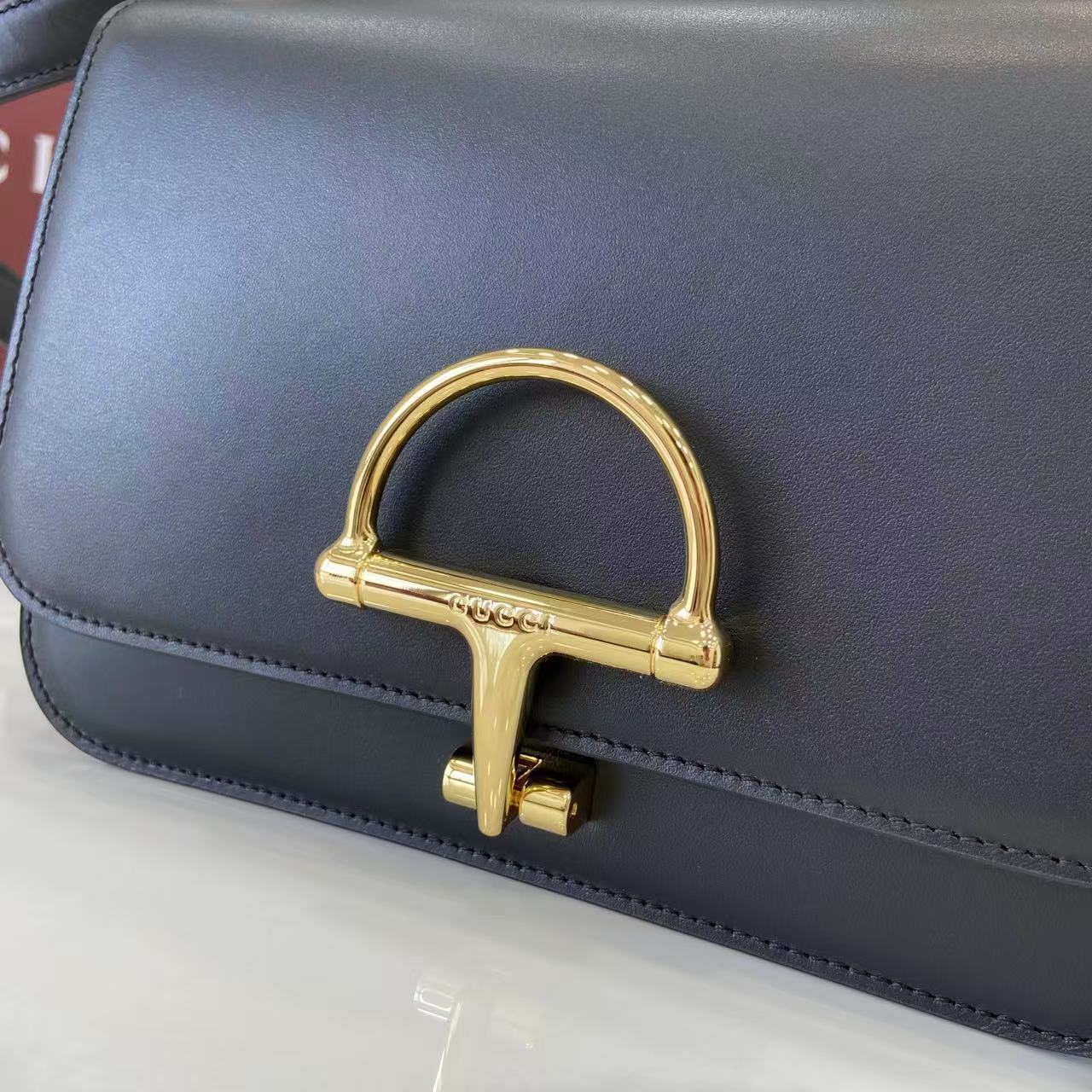 Gucci 25 Siena Bag Black Gold Leather 292363