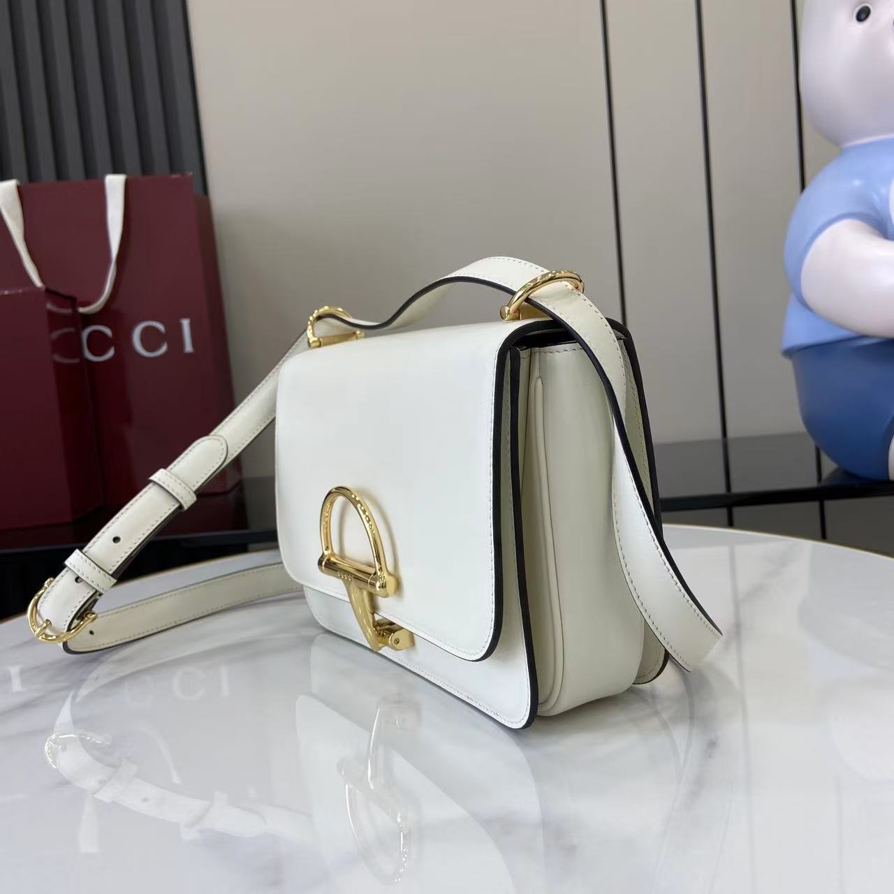 Gucci 25 Siena Bag White Gold Leather 292364