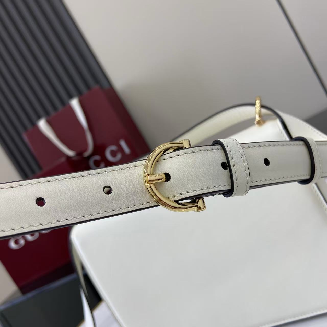 Gucci 25 Siena Bag White Gold Leather 292364