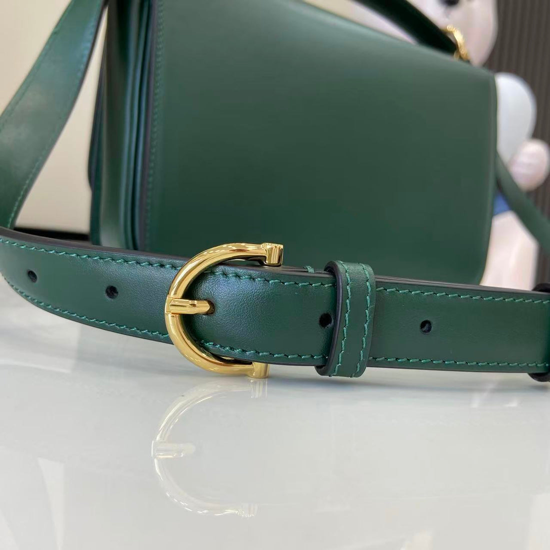 Gucci 25 Siena Bag Green Gold Leather 292365
