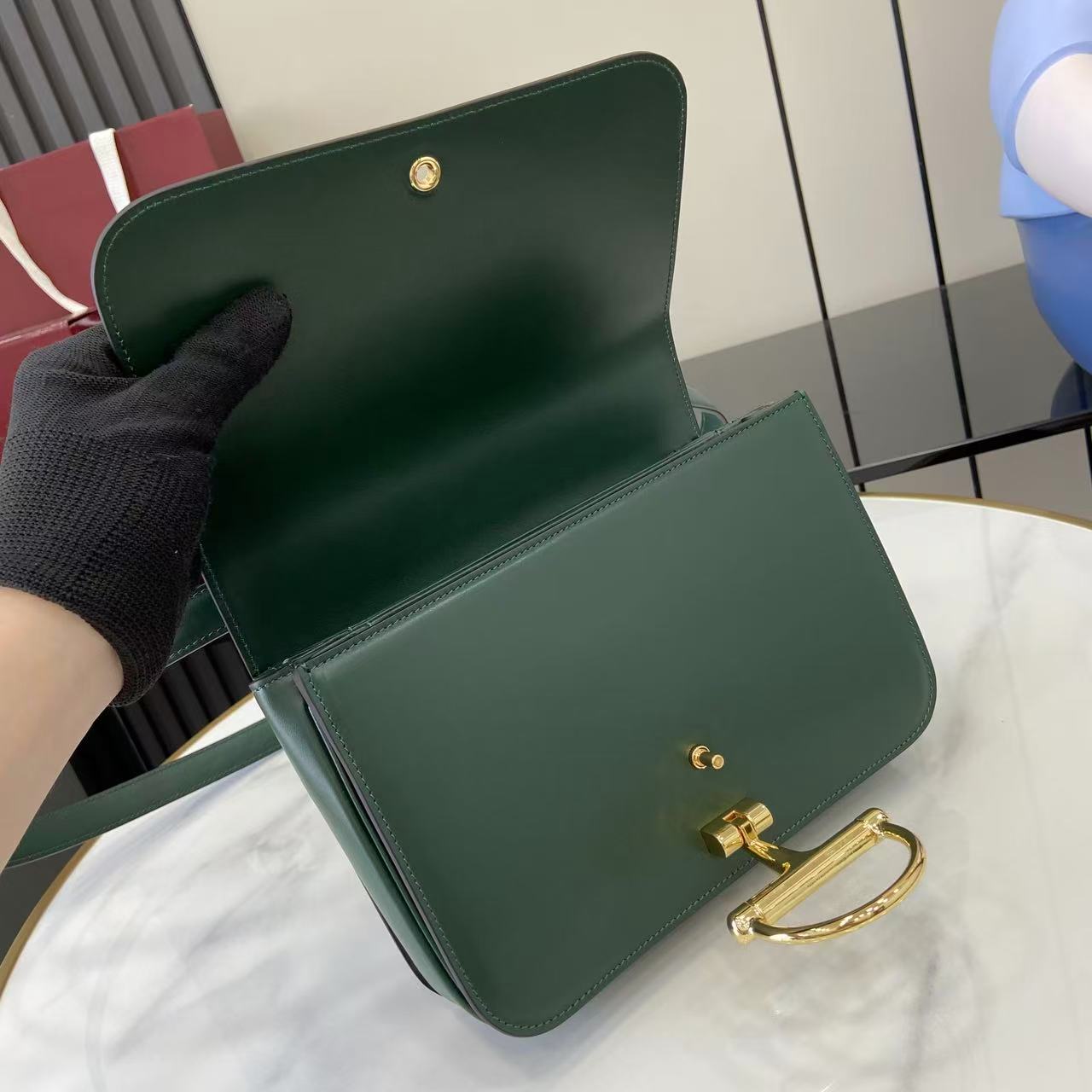 Gucci 25 Siena Bag Green Gold Leather 292365