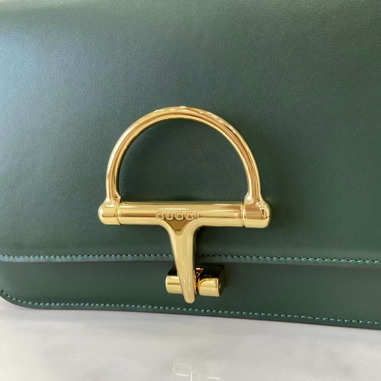 Gucci 25 Siena Bag Green Gold Leather 292365