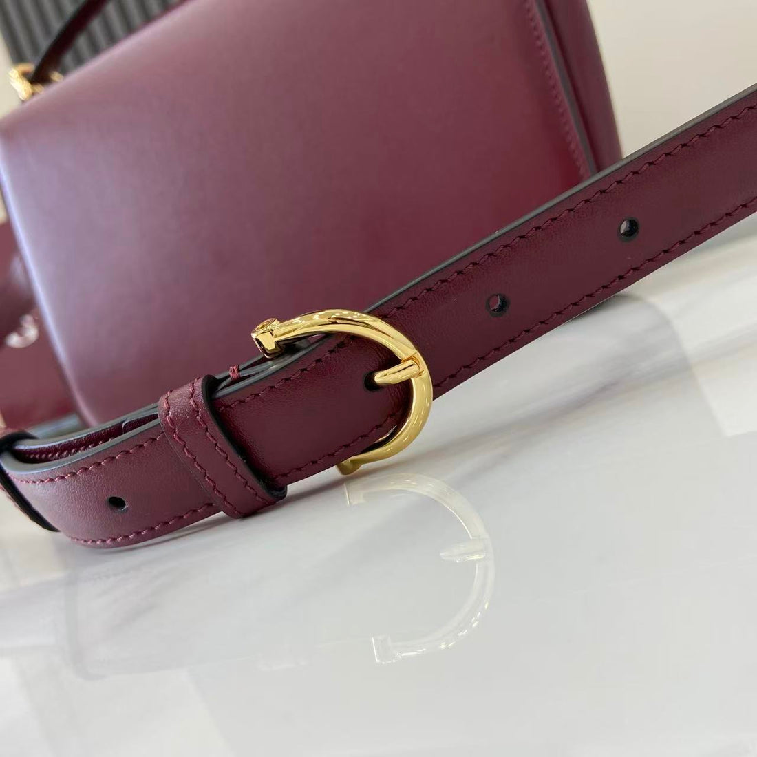 Gucci 25 Siena Bag Anchor Red Gold Leather 292366