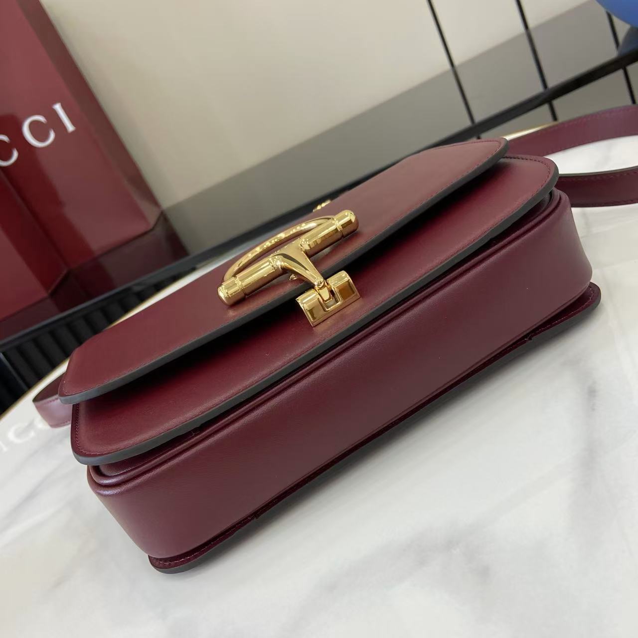 Gucci 25 Siena Bag Anchor Red Gold Leather 292366