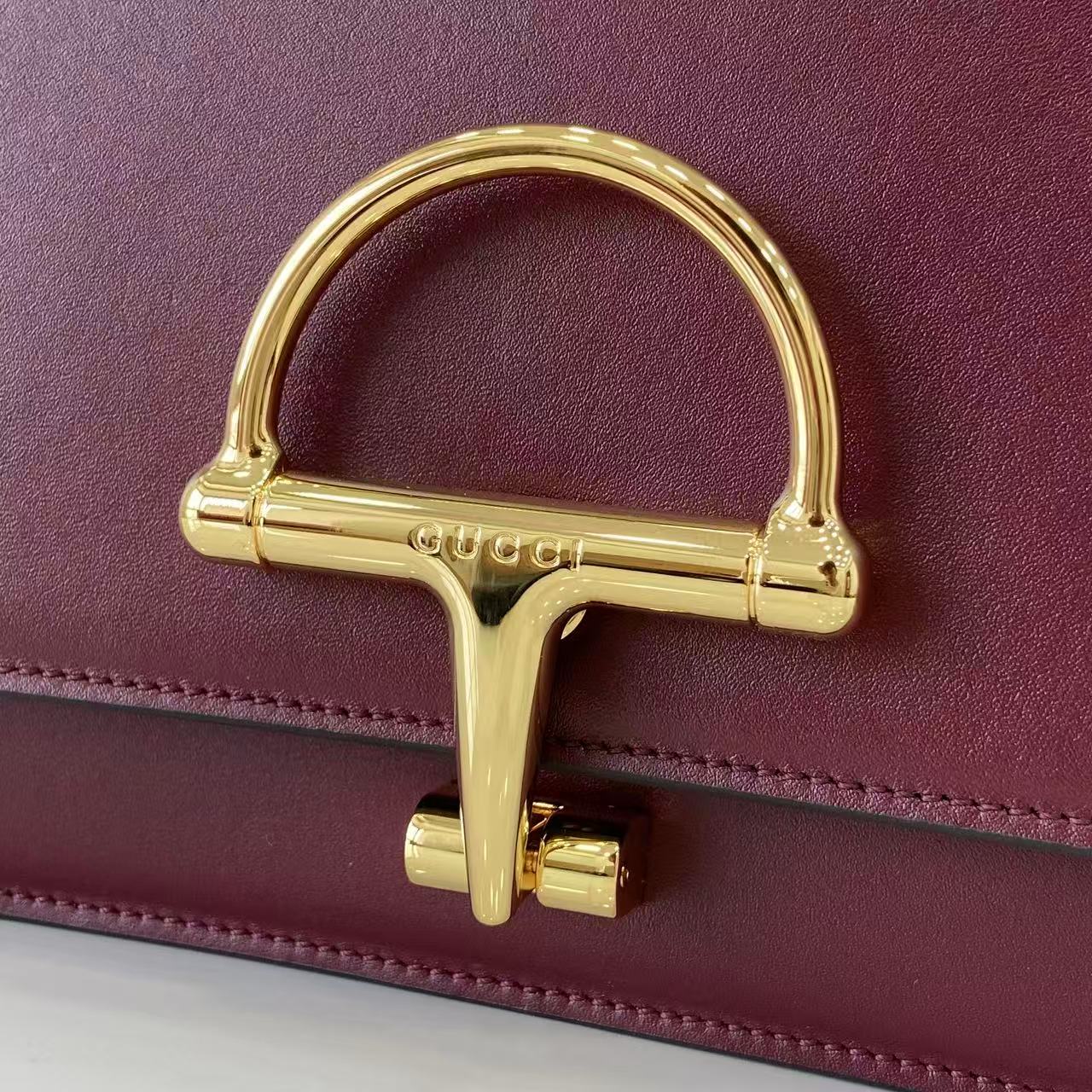 Gucci 25 Siena Bag Anchor Red Gold Leather 292366
