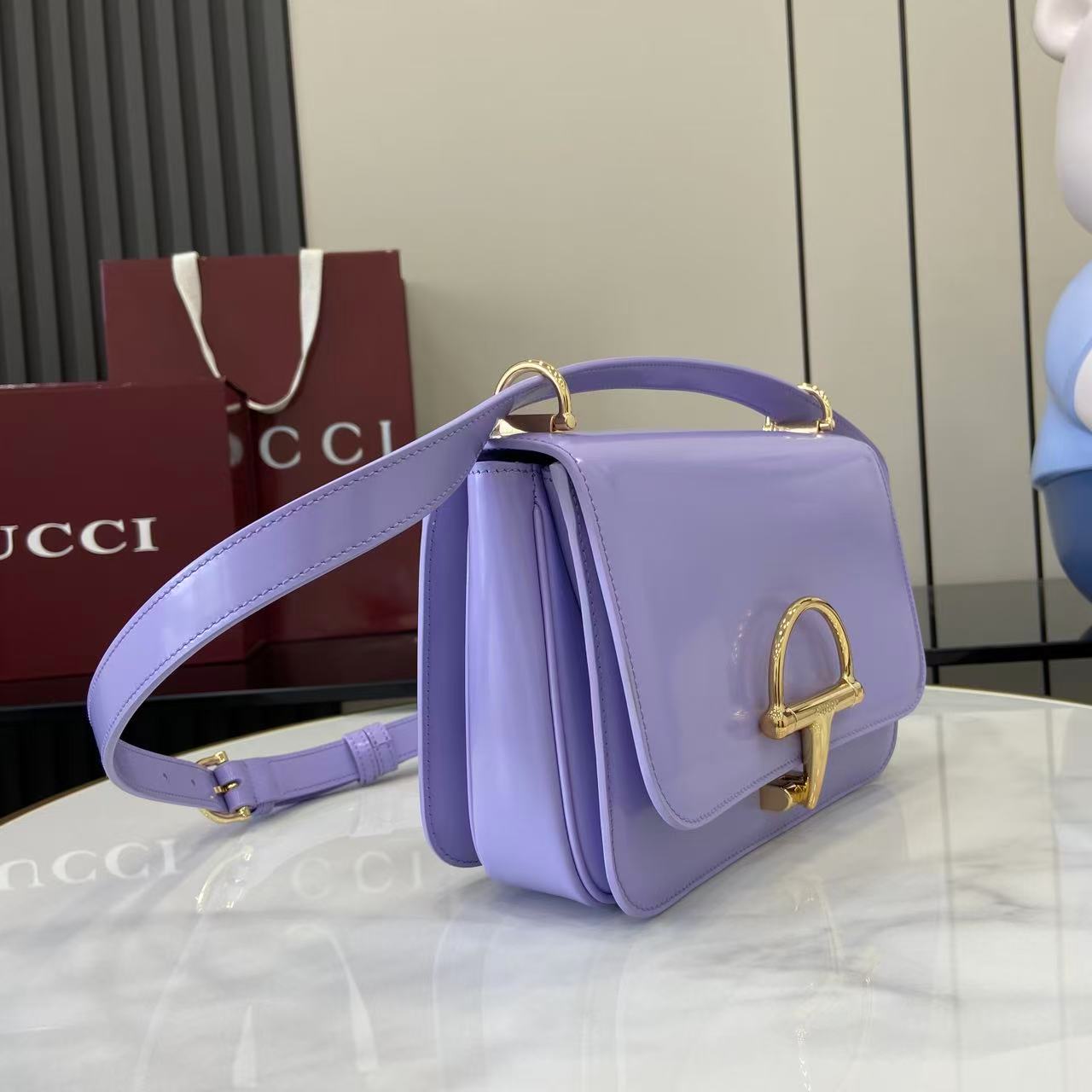 Gucci 25 Siena Bag Light Purple Gold Leather 292571