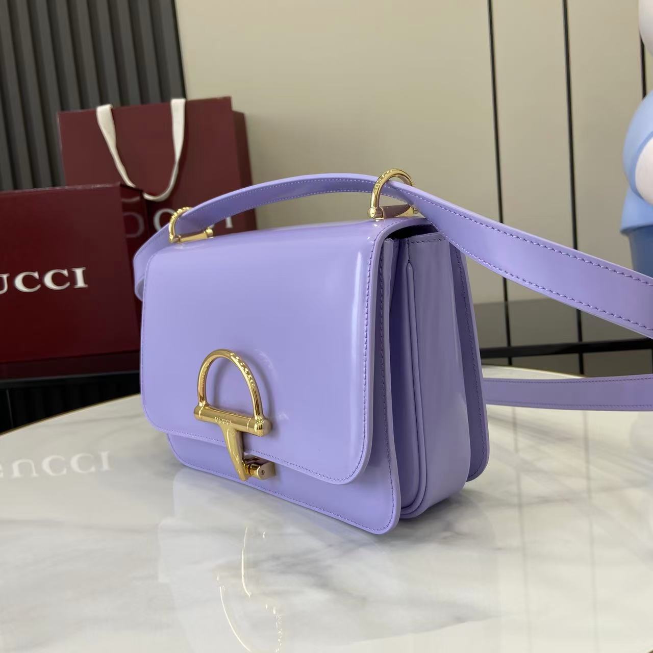 Gucci 25 Siena Bag Light Purple Gold Leather 292571